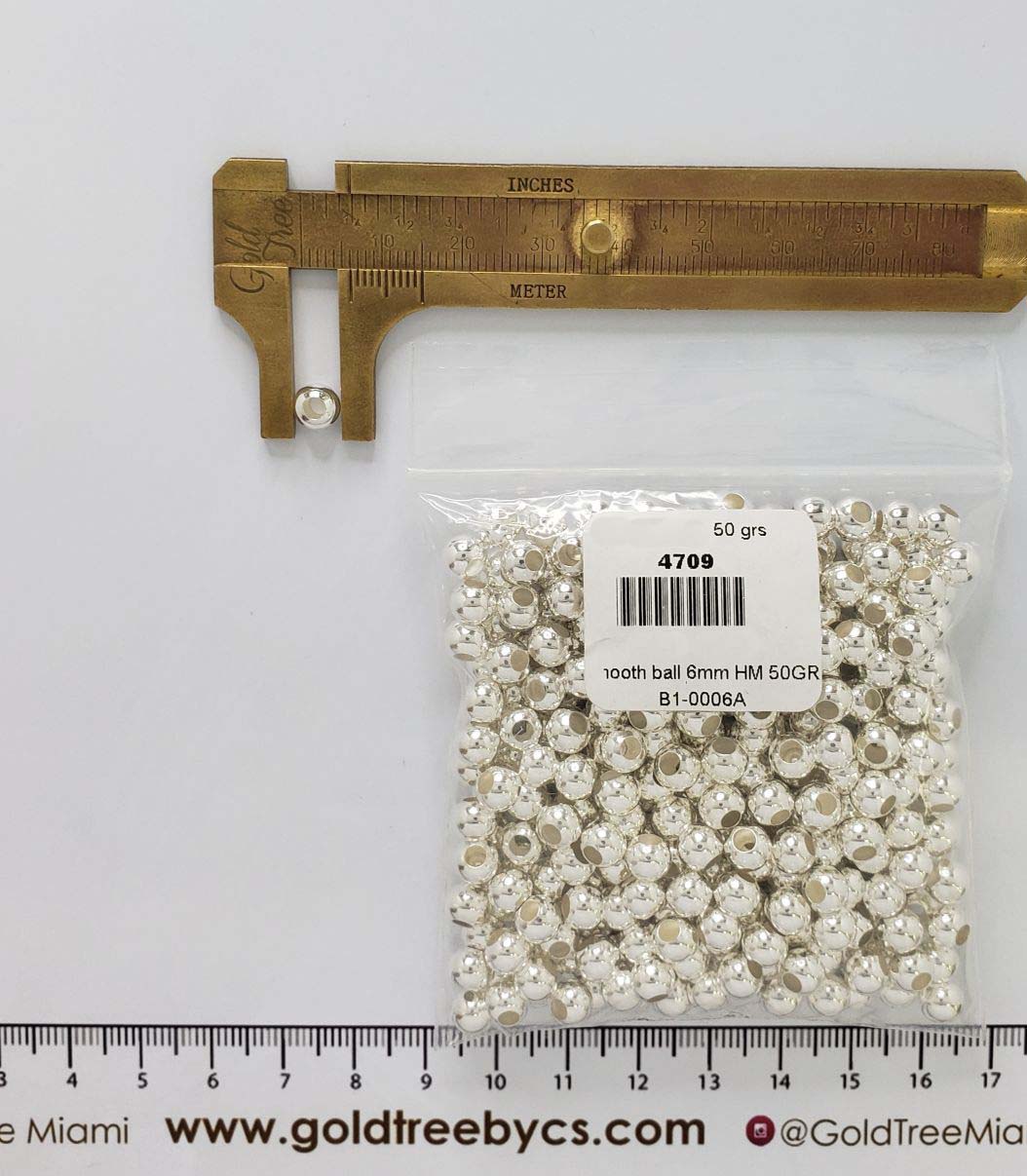 4709 6mm Medium Hole Smooth Round Beads