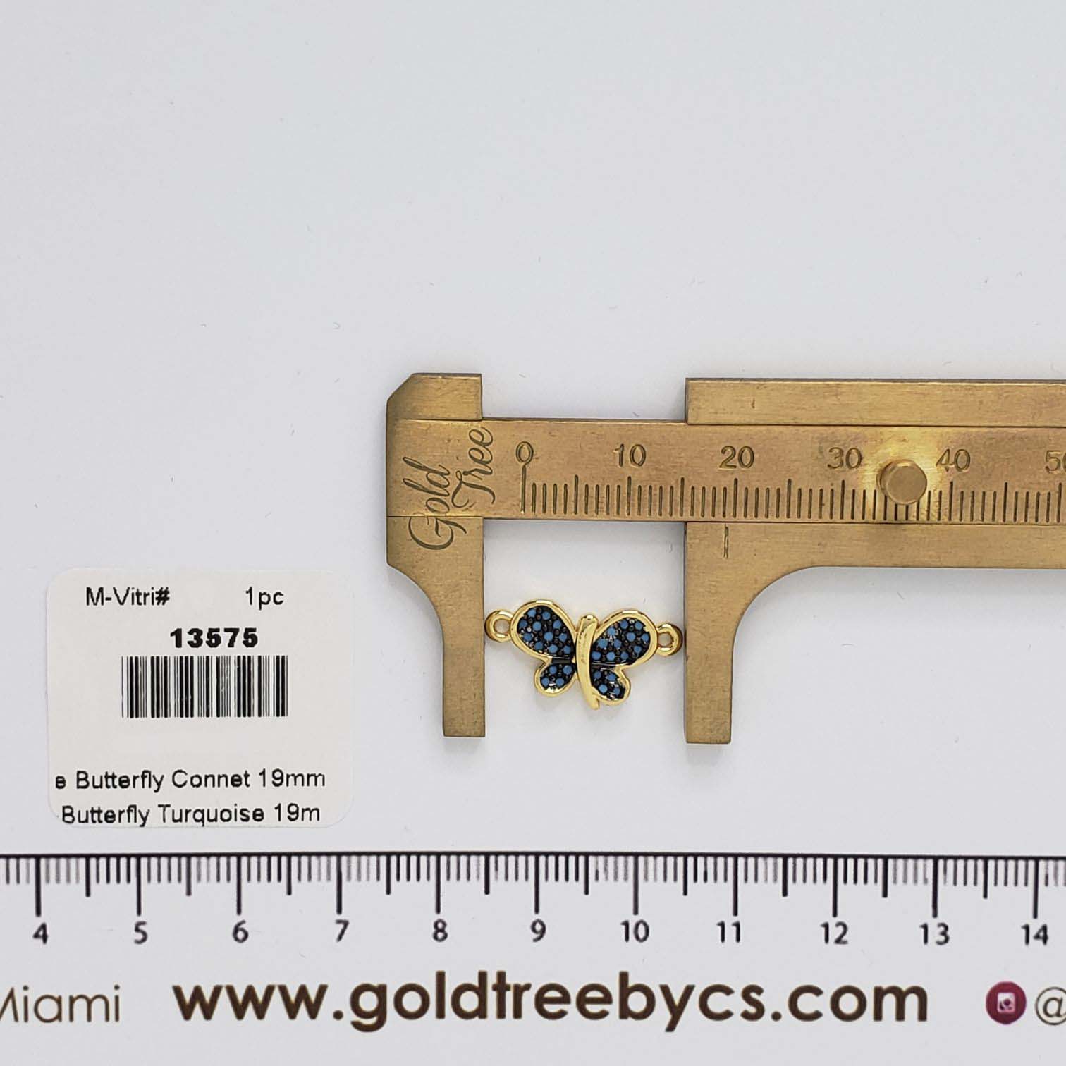 13575 Turquoise Butterfly Connector