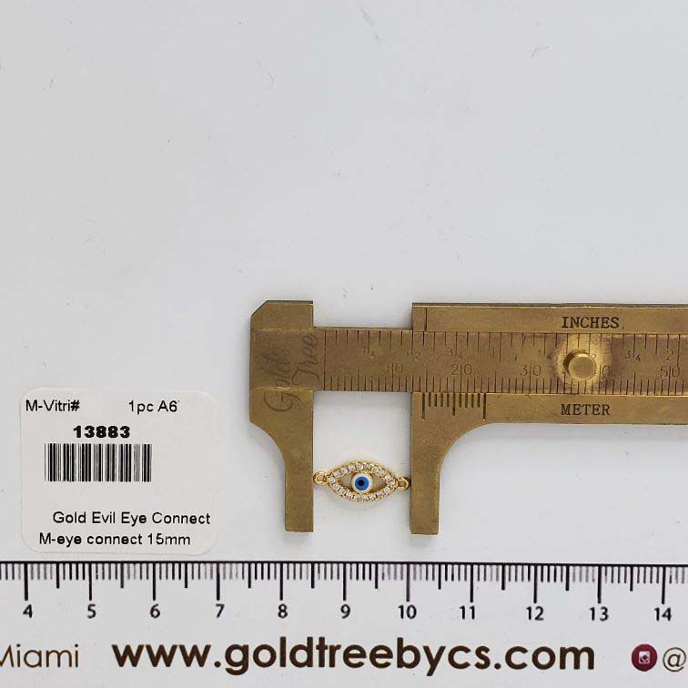 13883 Gold White Evil Eye Connect