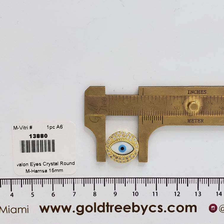 13880 Clear Crystal Round White Evill Eye 