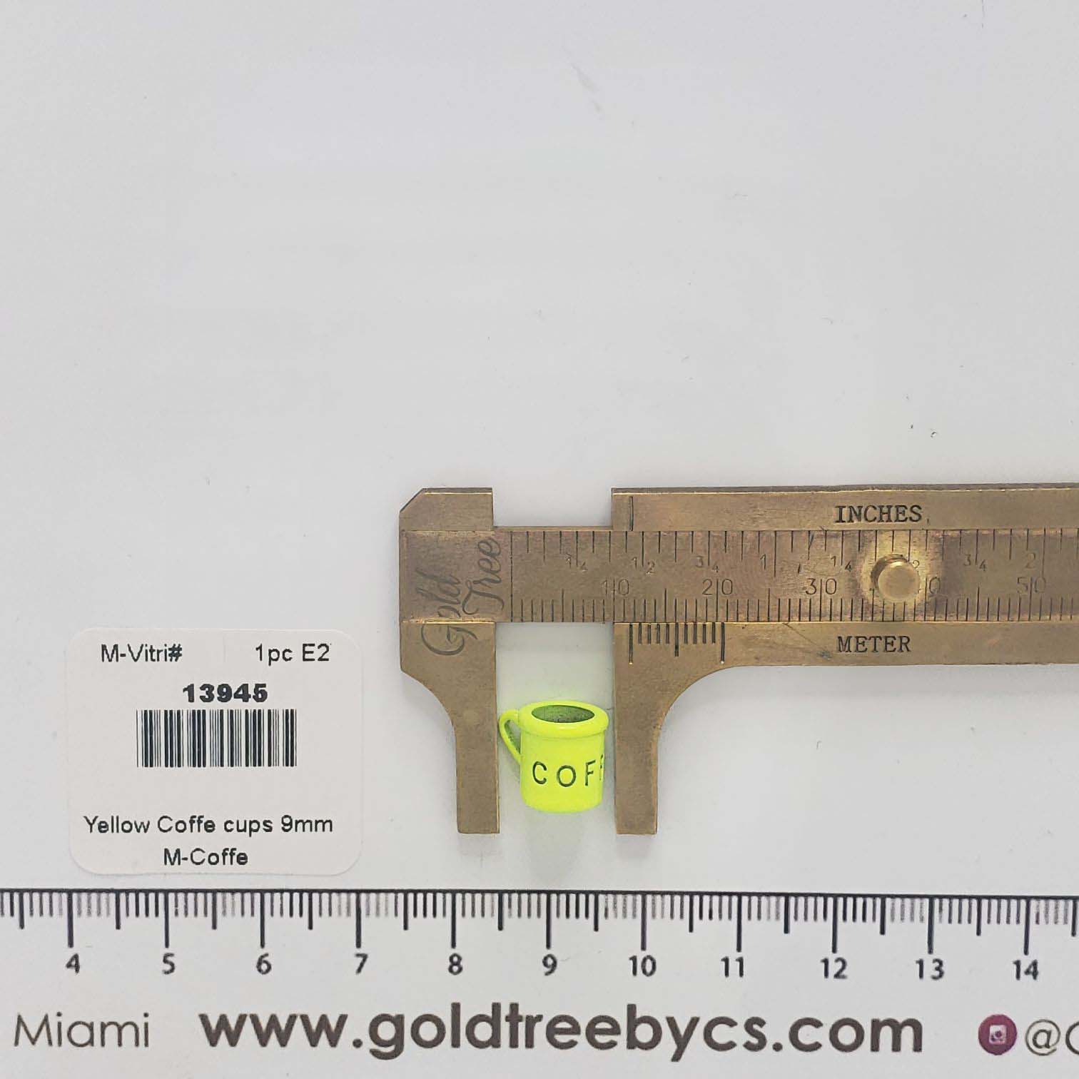 13945 Yellow Coffe Cup Charm