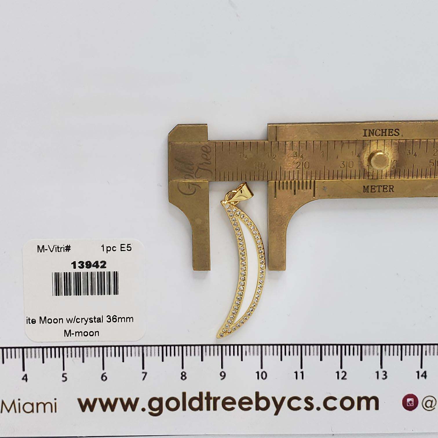 13942 Cadena Luna Blanca con Cristal