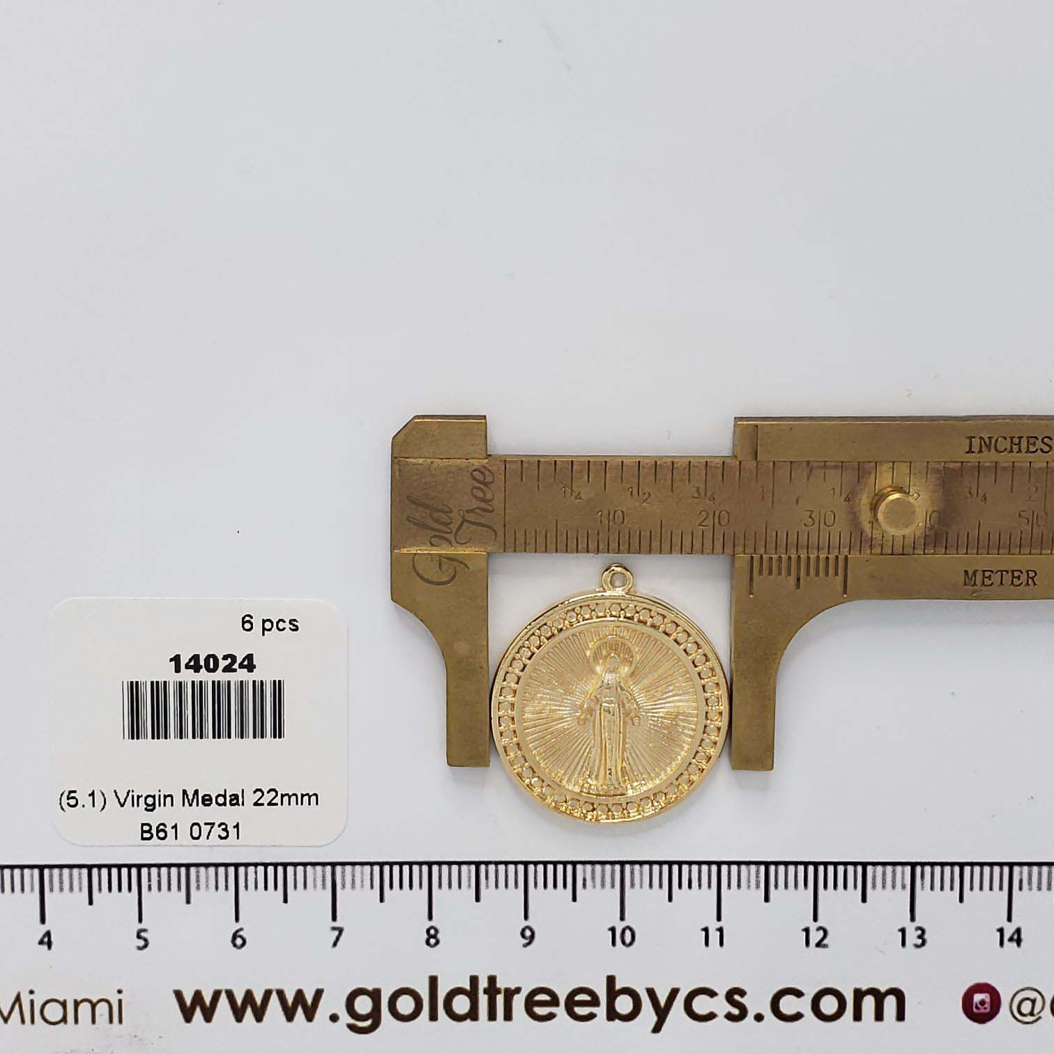 14024 Charm de Medalla de la Virgen