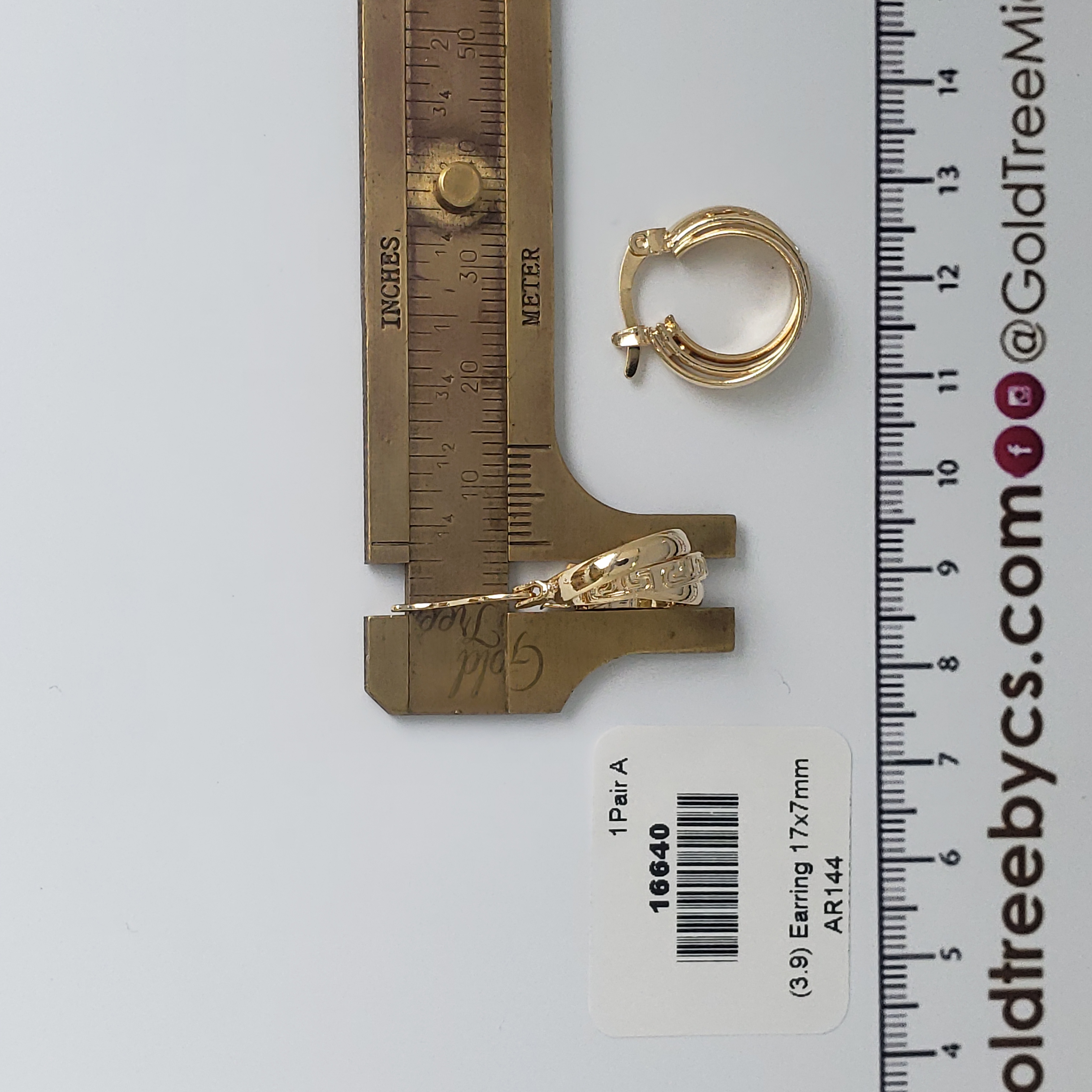 16640 17x7mm Gold Earring