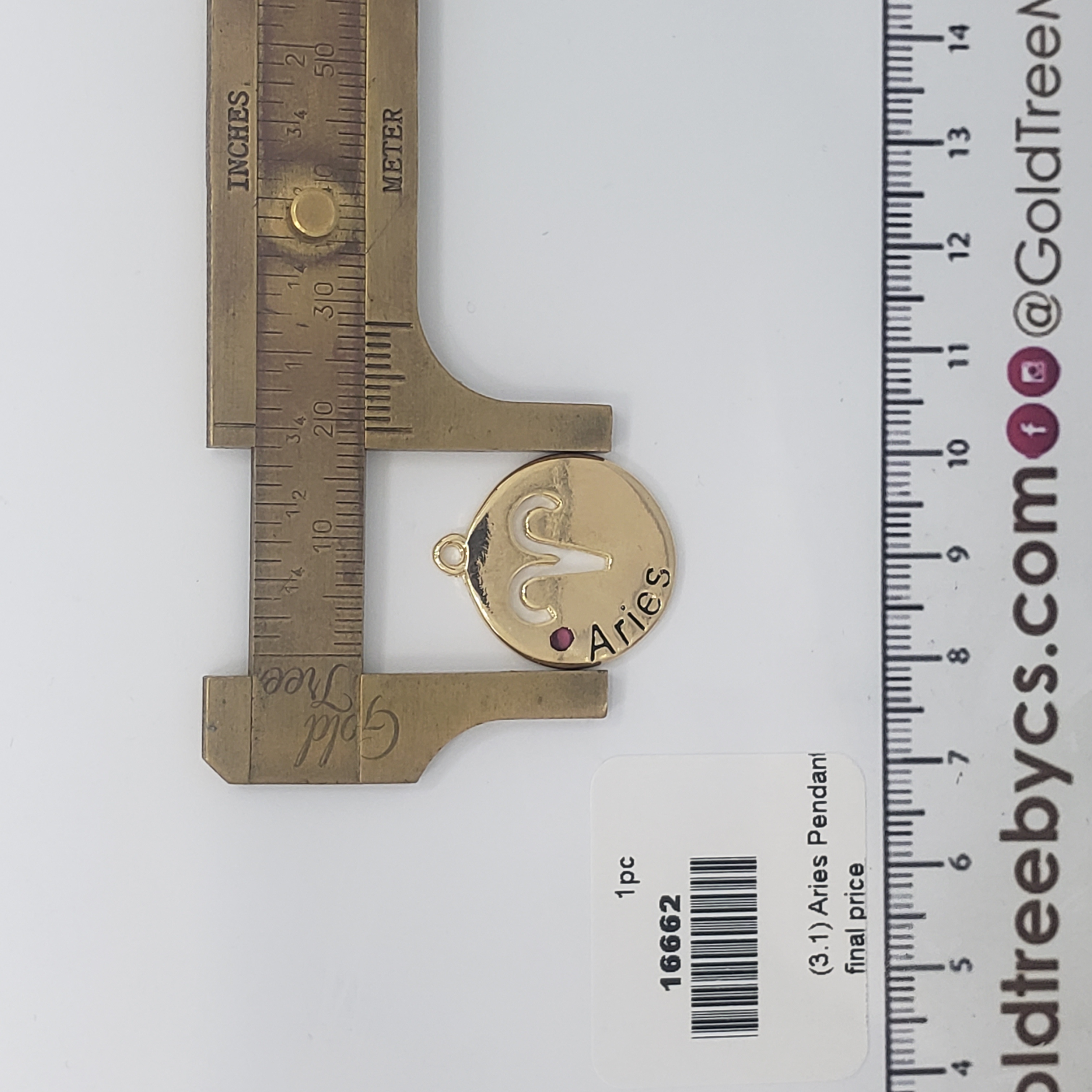 16662 Golden Aries Pendant