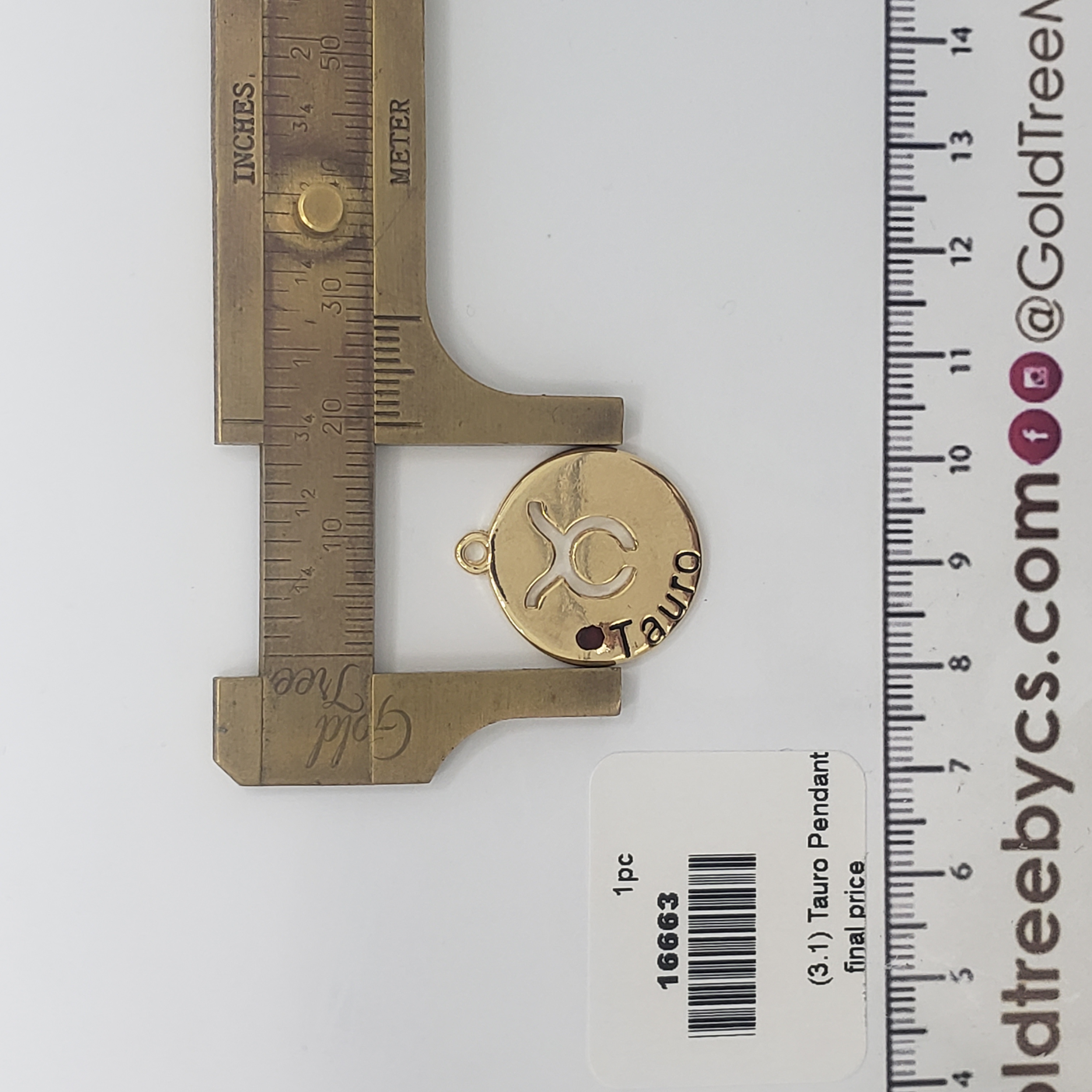 16663 Golden Tauro Pendant