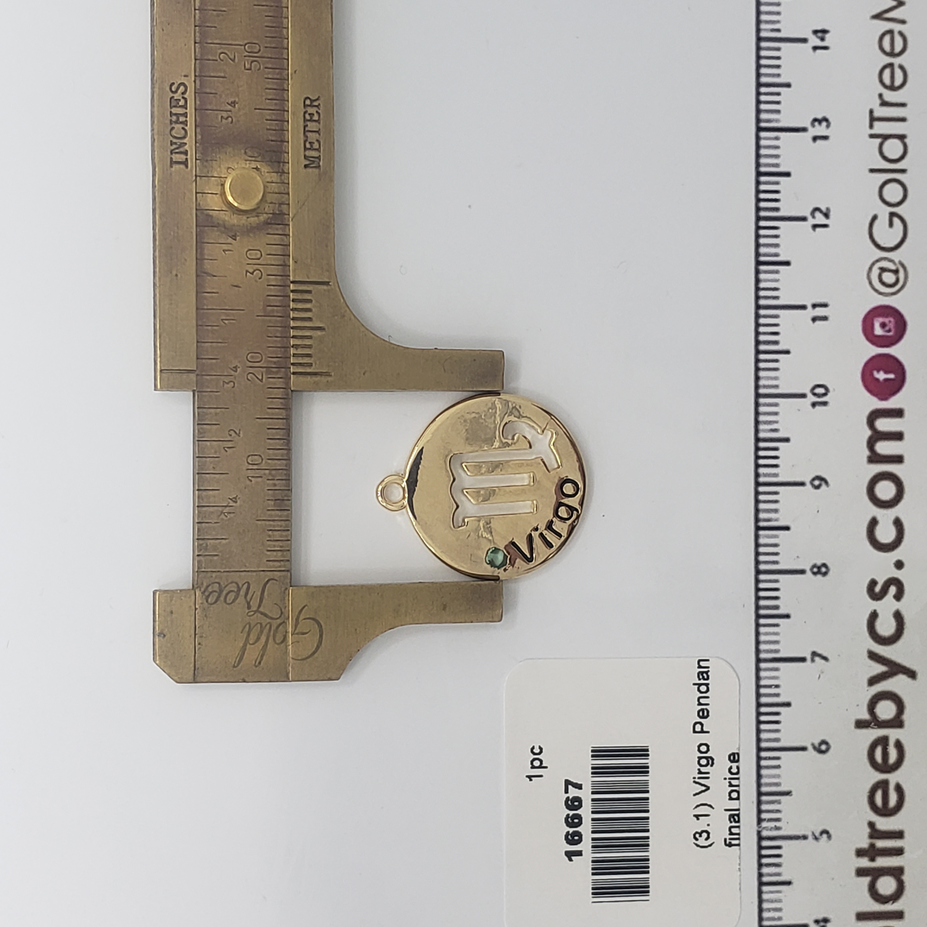 16667 Golden Virgo Pendant