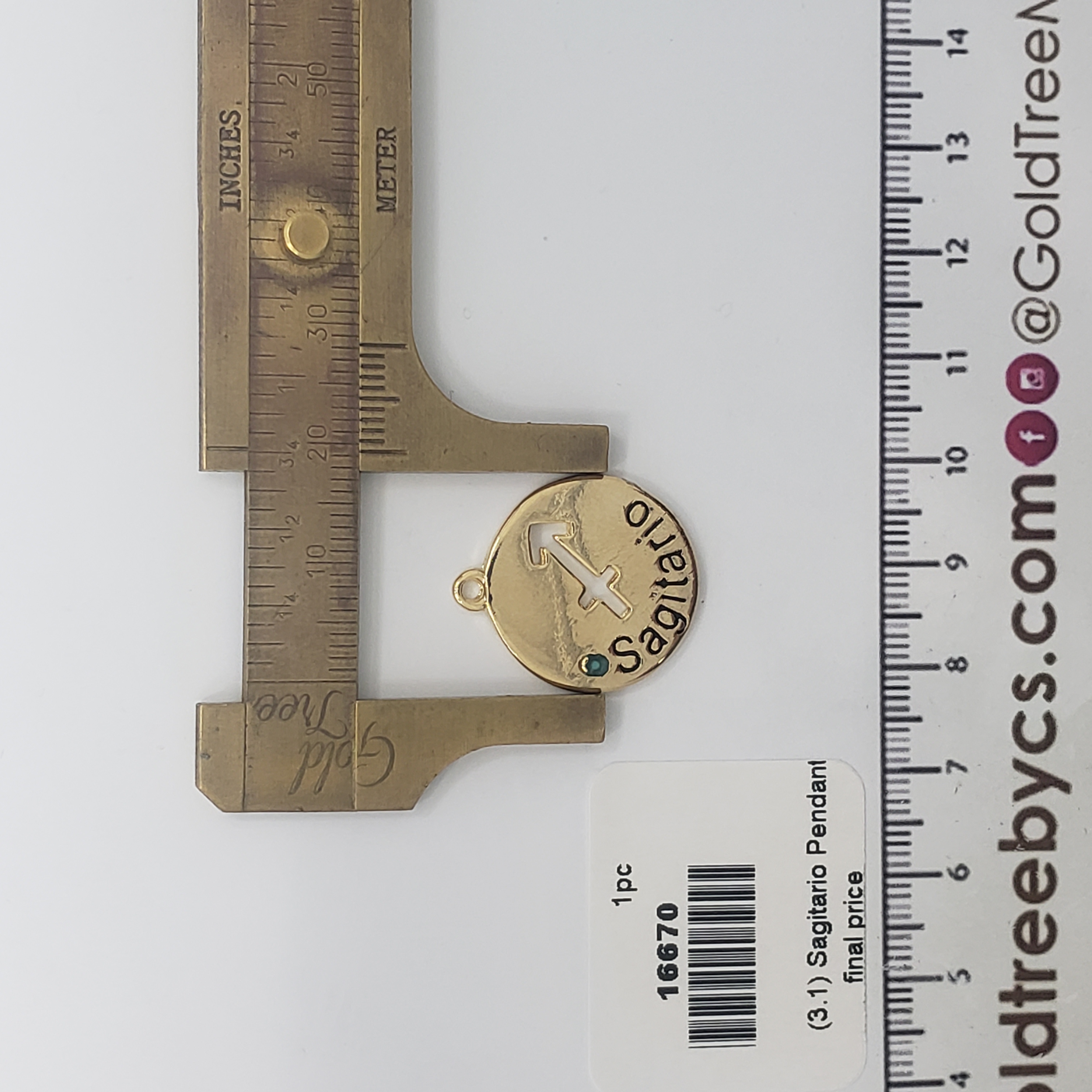 16670 Golden Sagitario Pendant