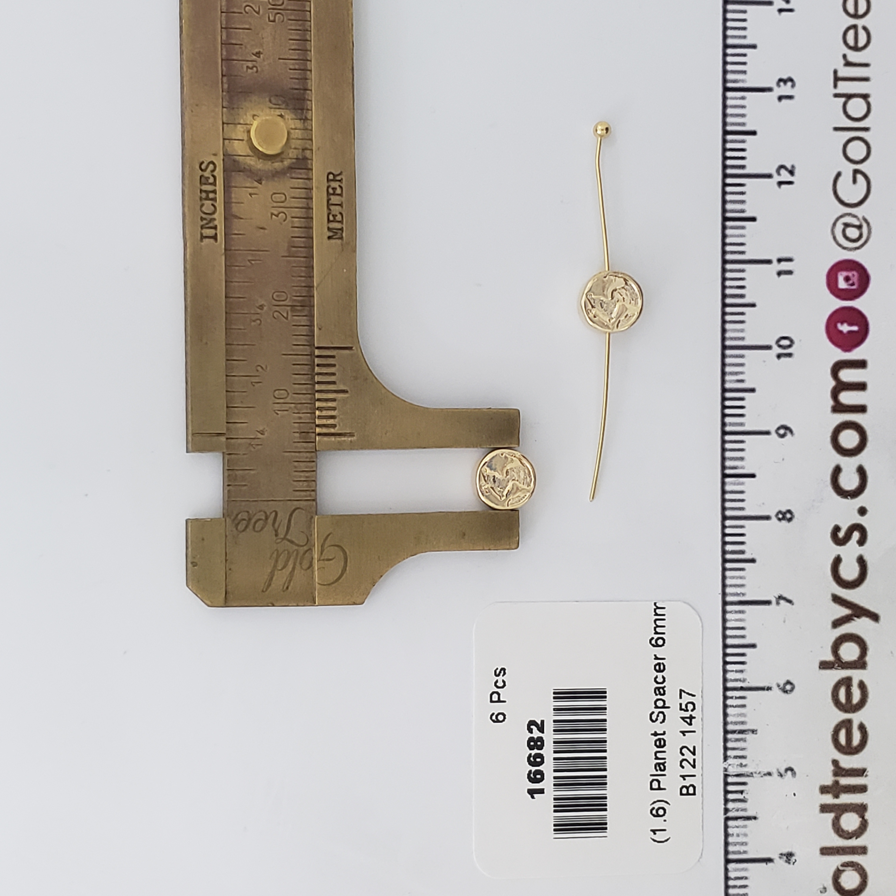 16682 Mini Gold Plated Planet Spacer