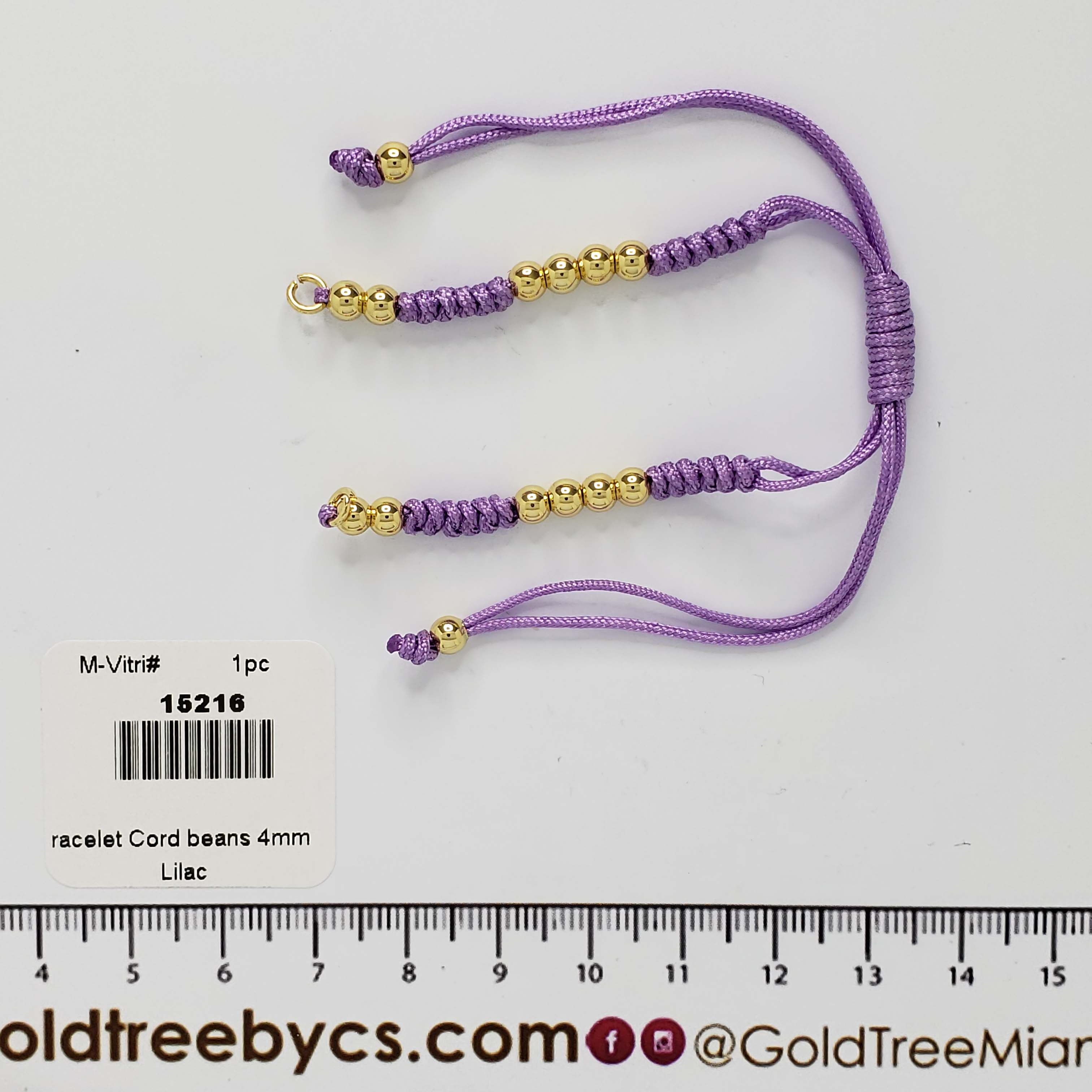 15216 Lilac Bracelet Cord with Beads