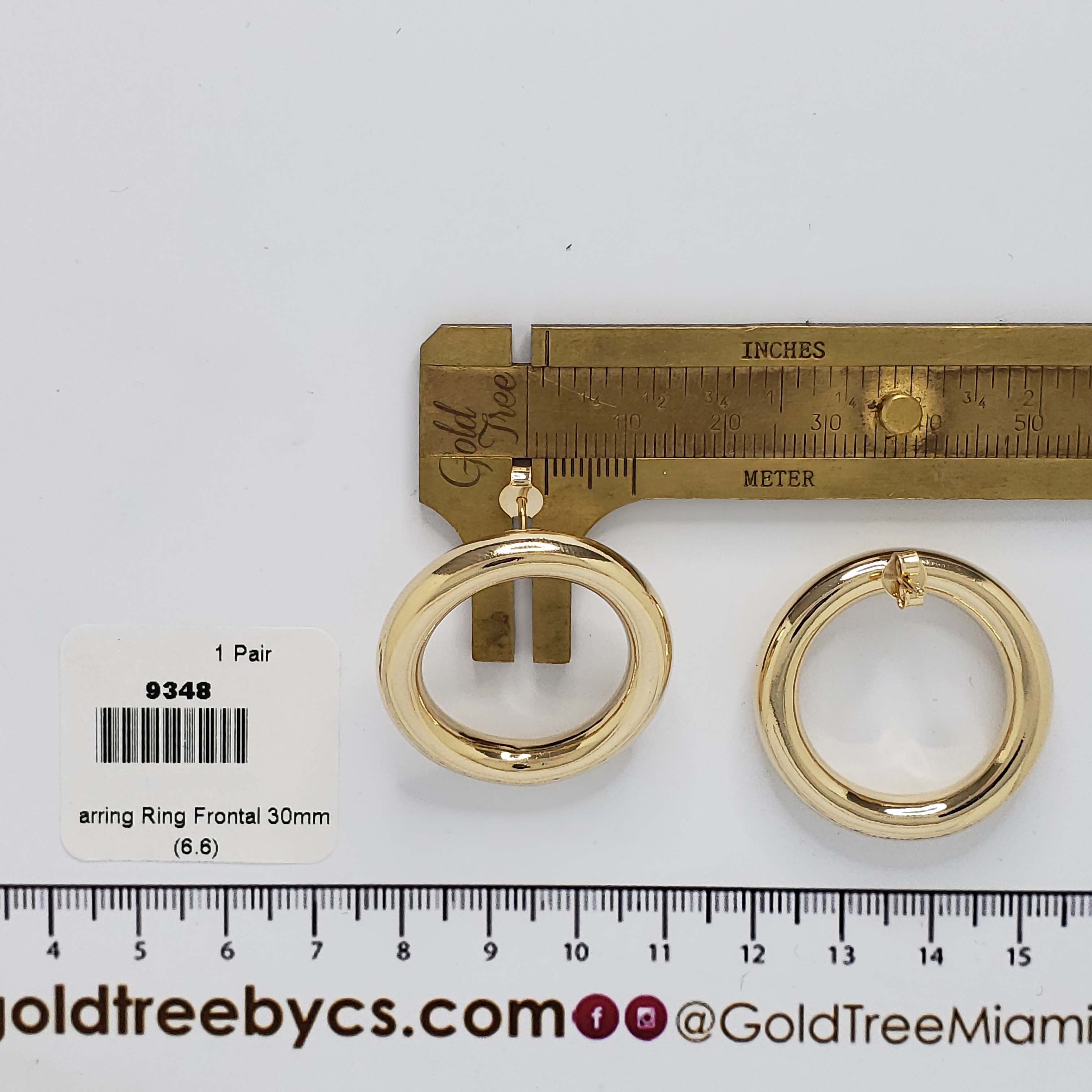 9348 30mm Gold Earring Ring 