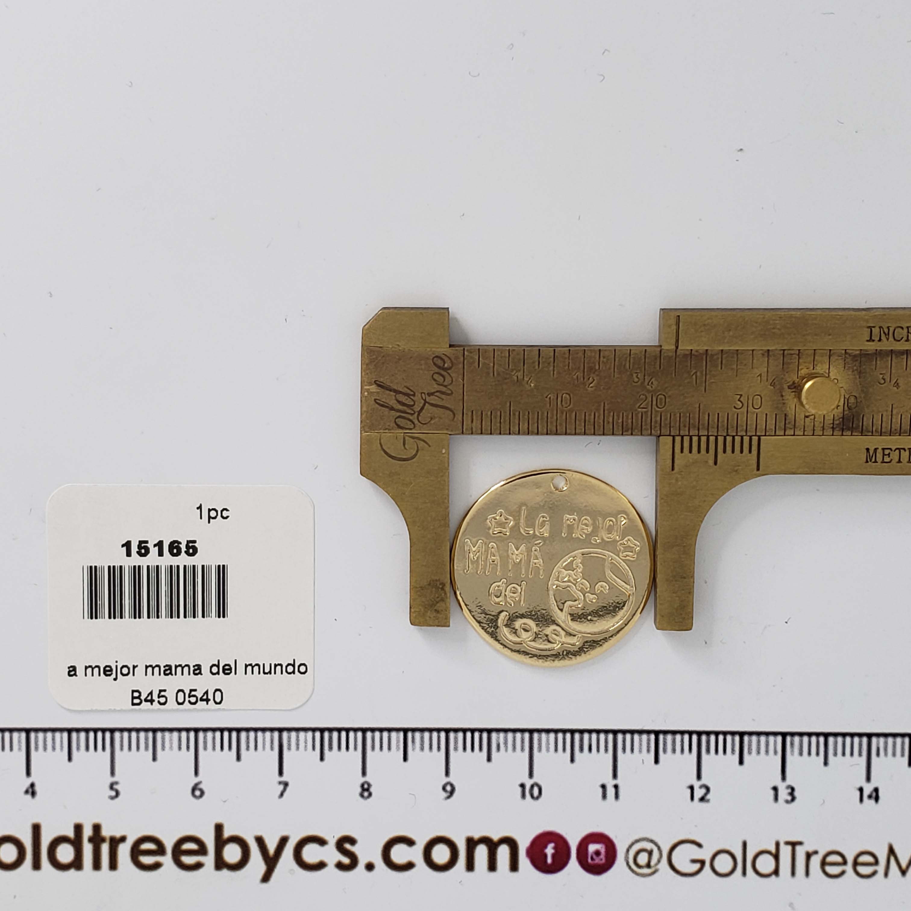 15165 La Mejor Mama del Mundo Round Pendant