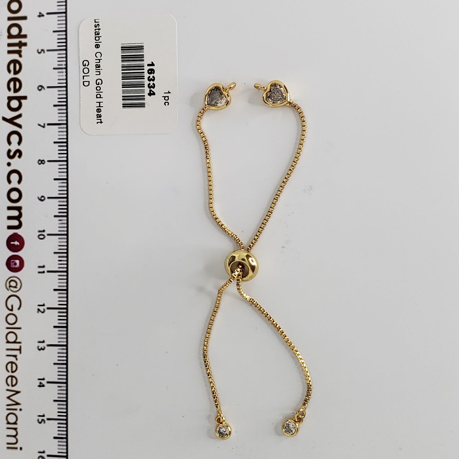 16334 Adjustable Chain Gold Heart