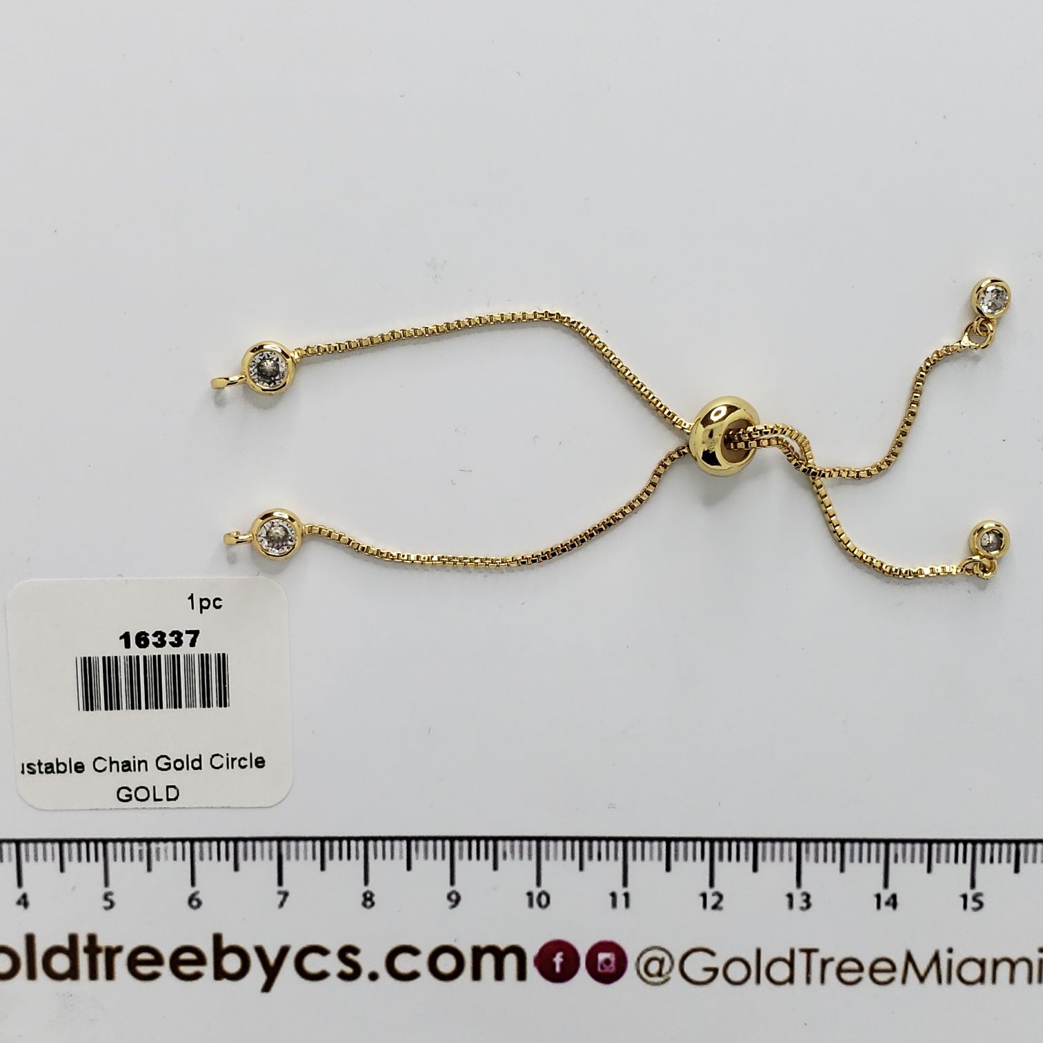 16337 Adjustable Chain Gold Circle