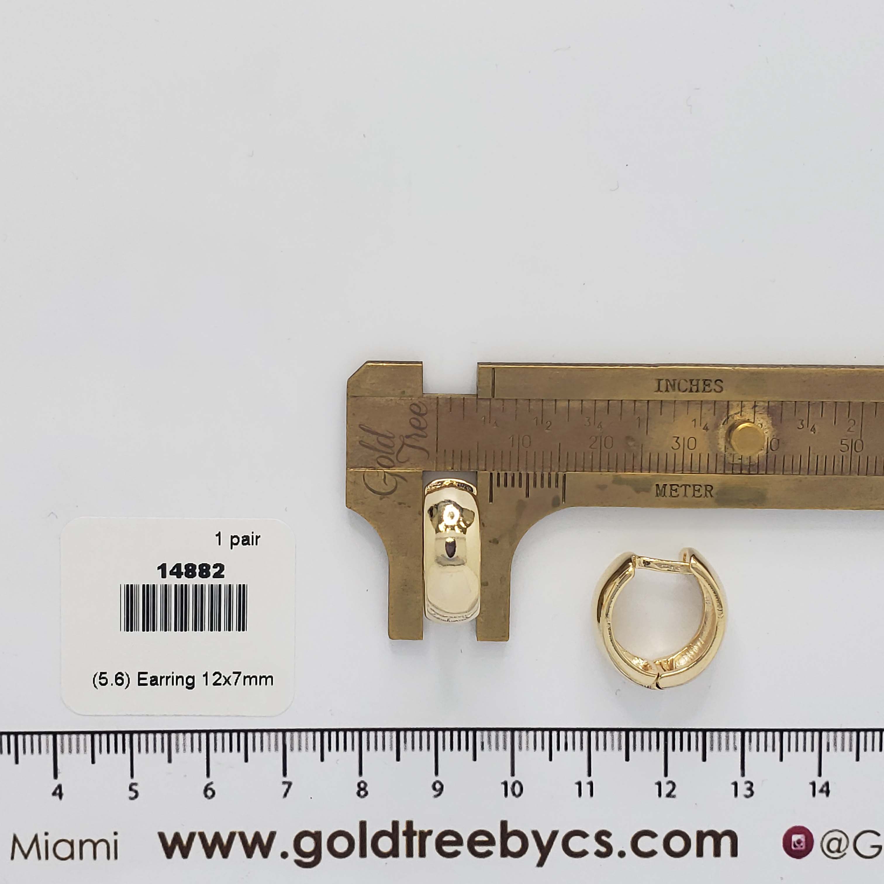 14882 10x4mm Gold Earrings