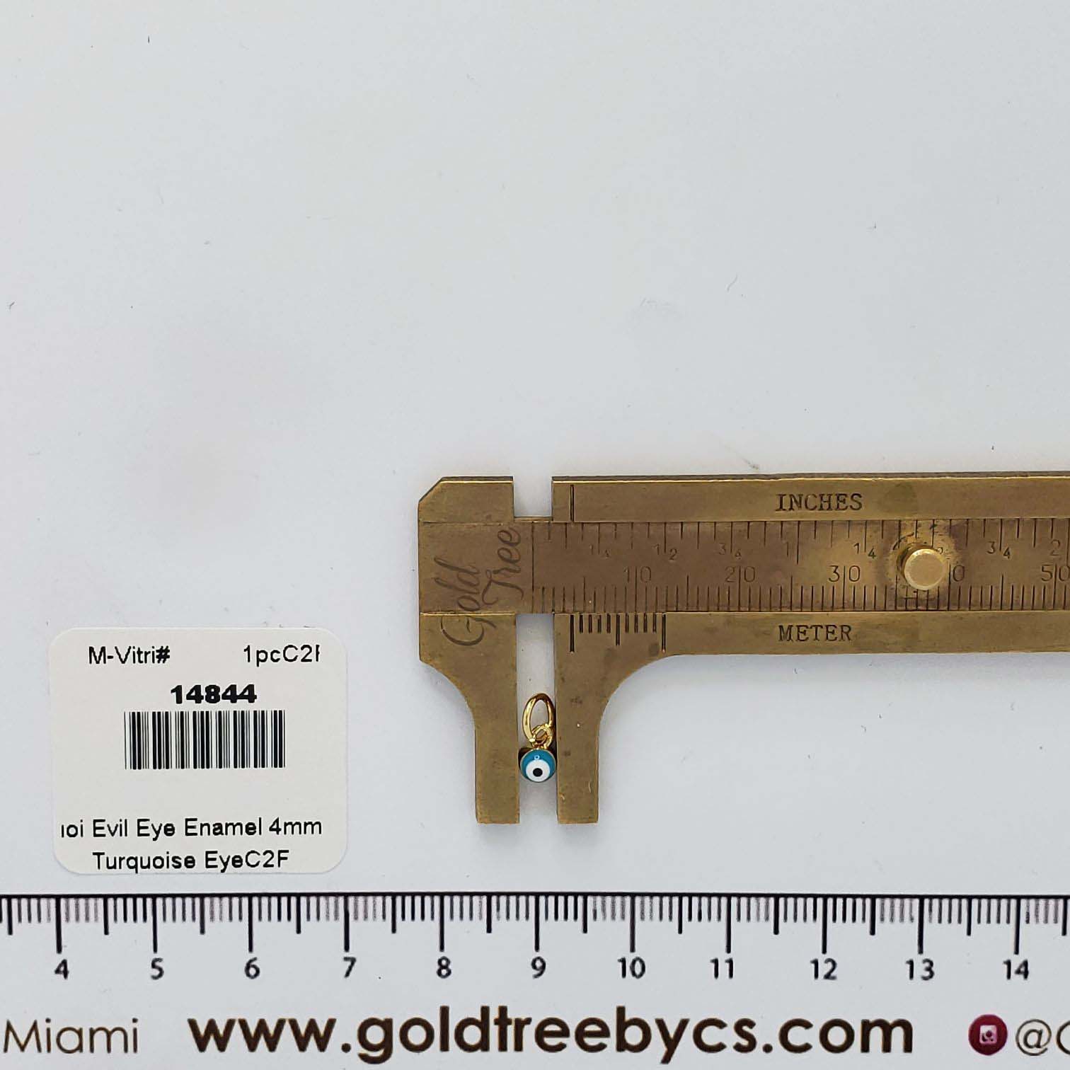 14844 Turquoise Enamel Evil Eye Charm