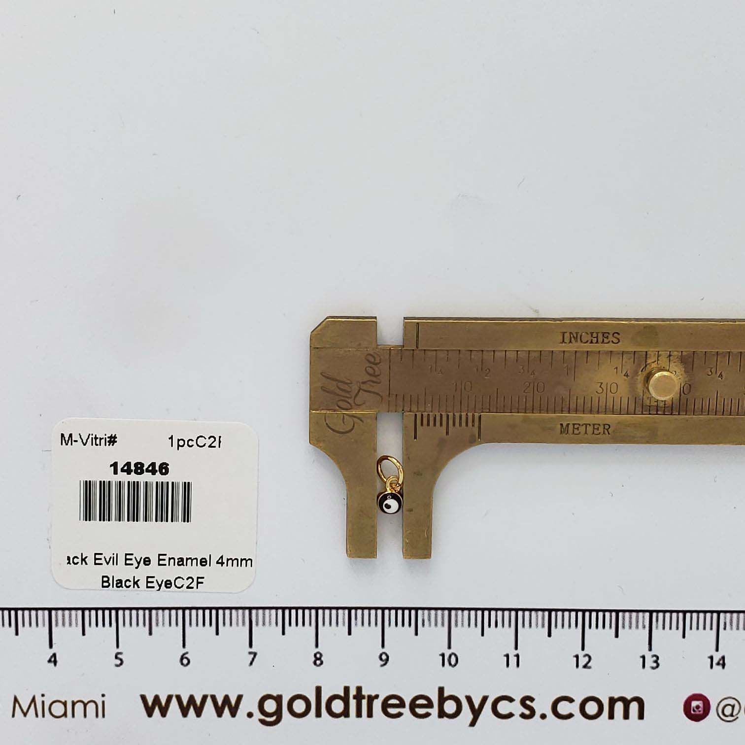 14846 Enamel Black Evil Eye Pendant