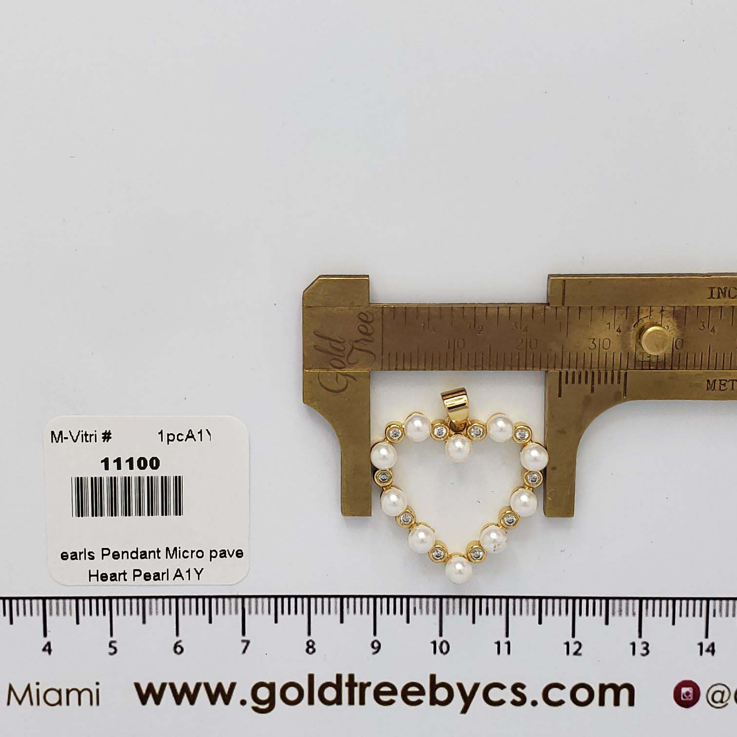 11100 Heart Pearls Micropave Pendant 