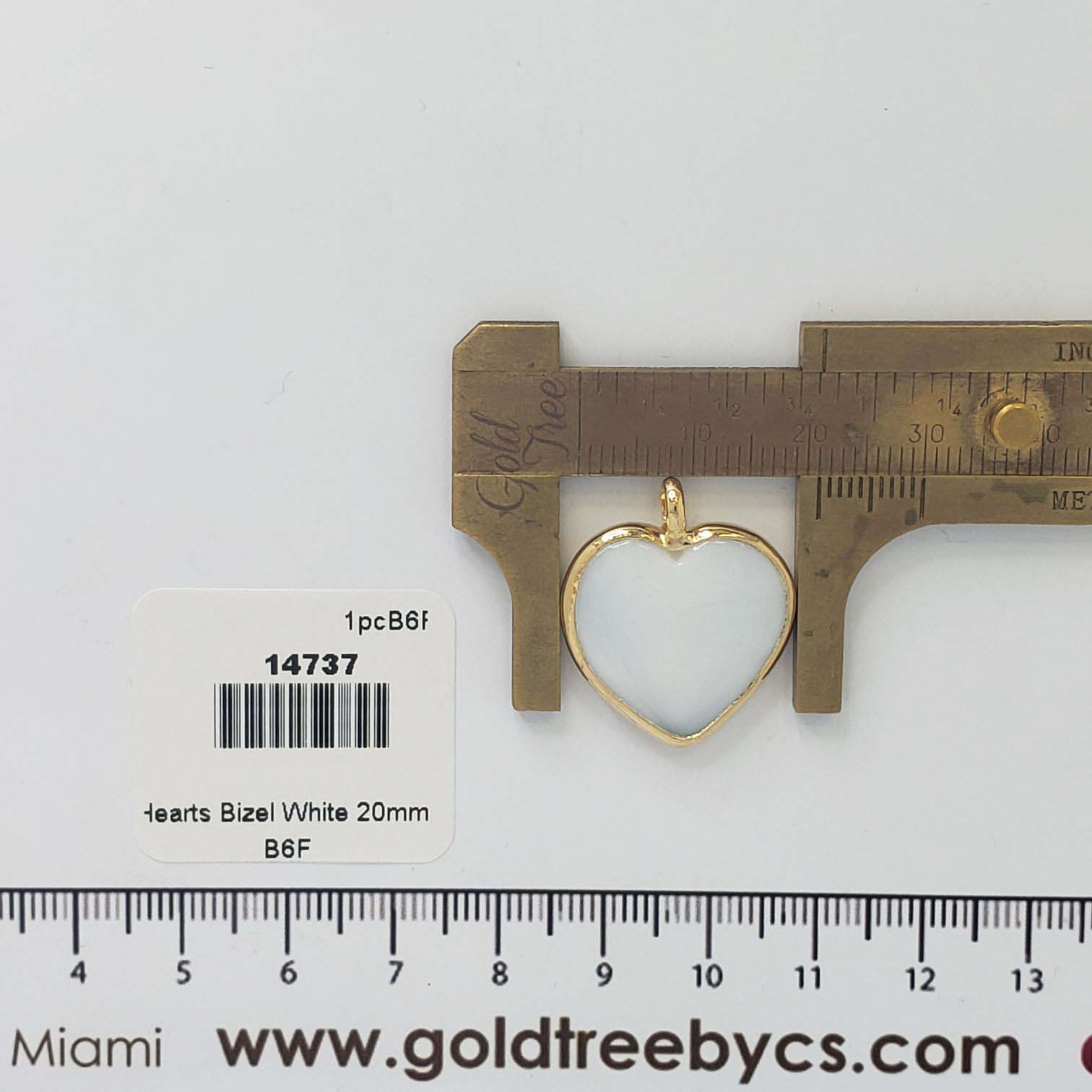 14737 White Bizel Heart Pendant