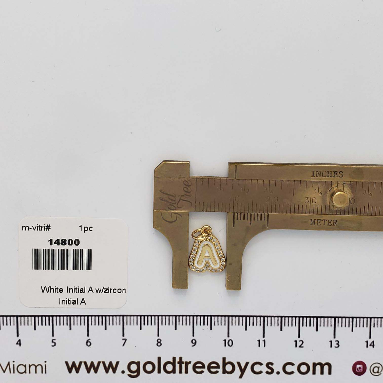 14800 White Initial A w/zircon
