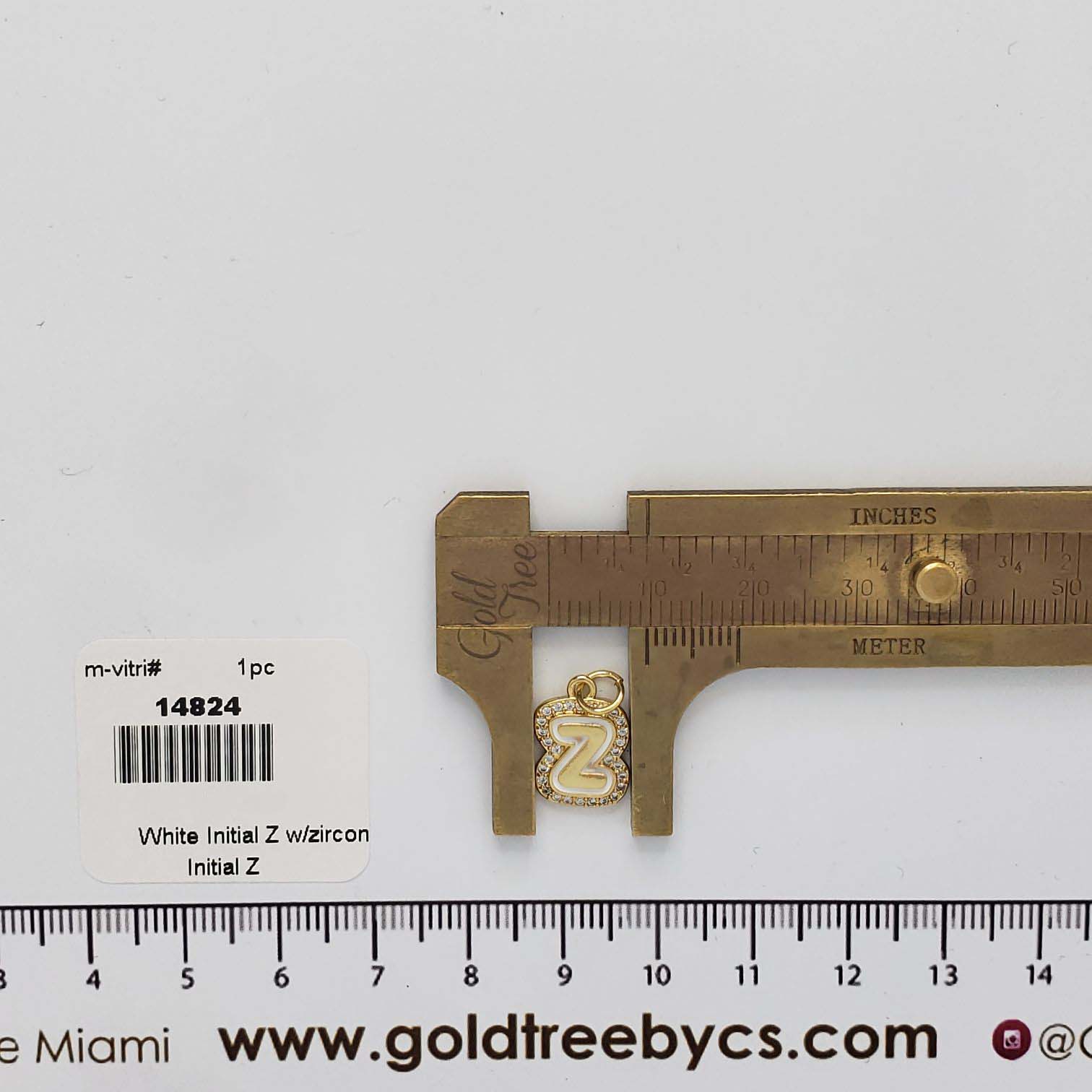 14824 White Initial Z w/zircon