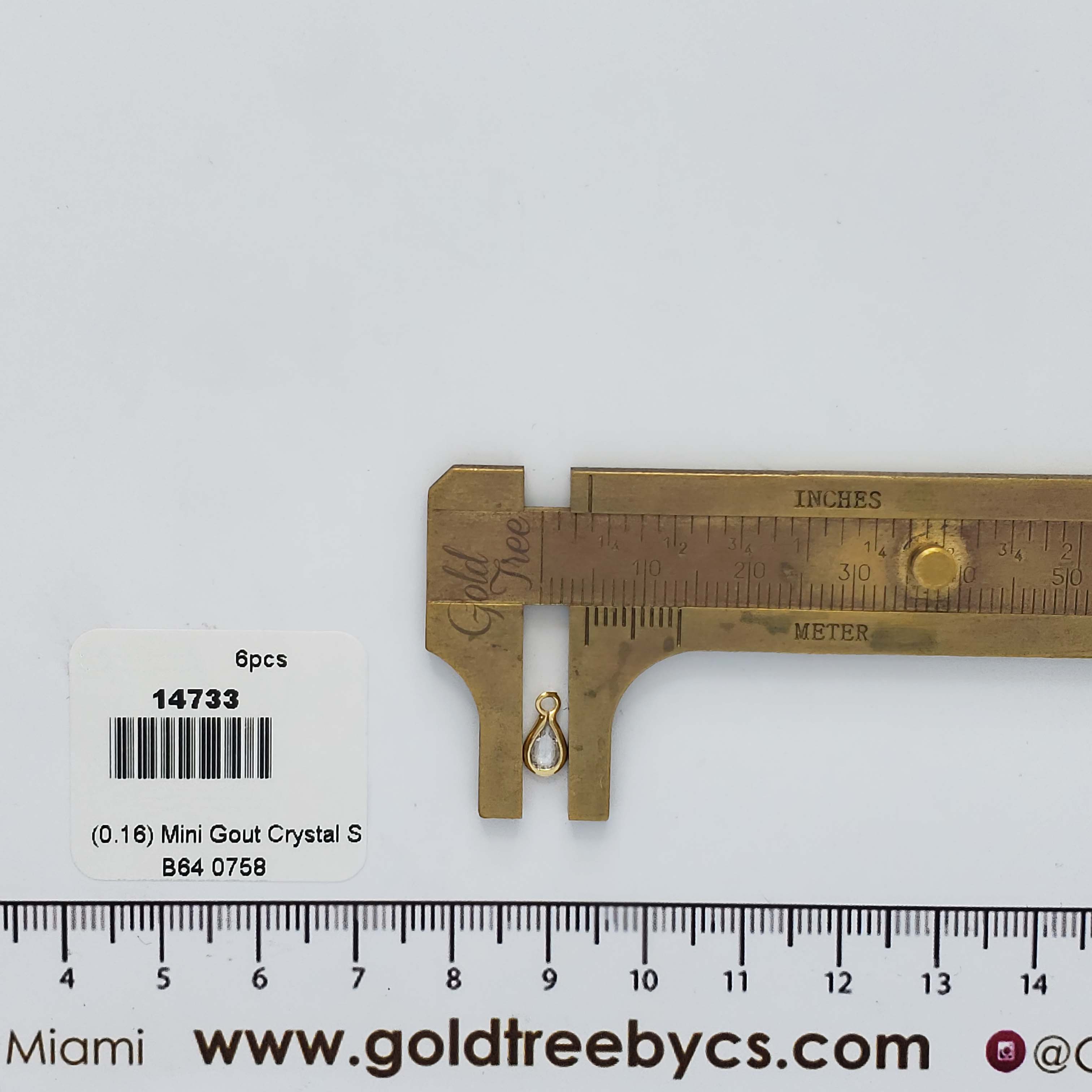 14733 Mini Gout Crystal Charm