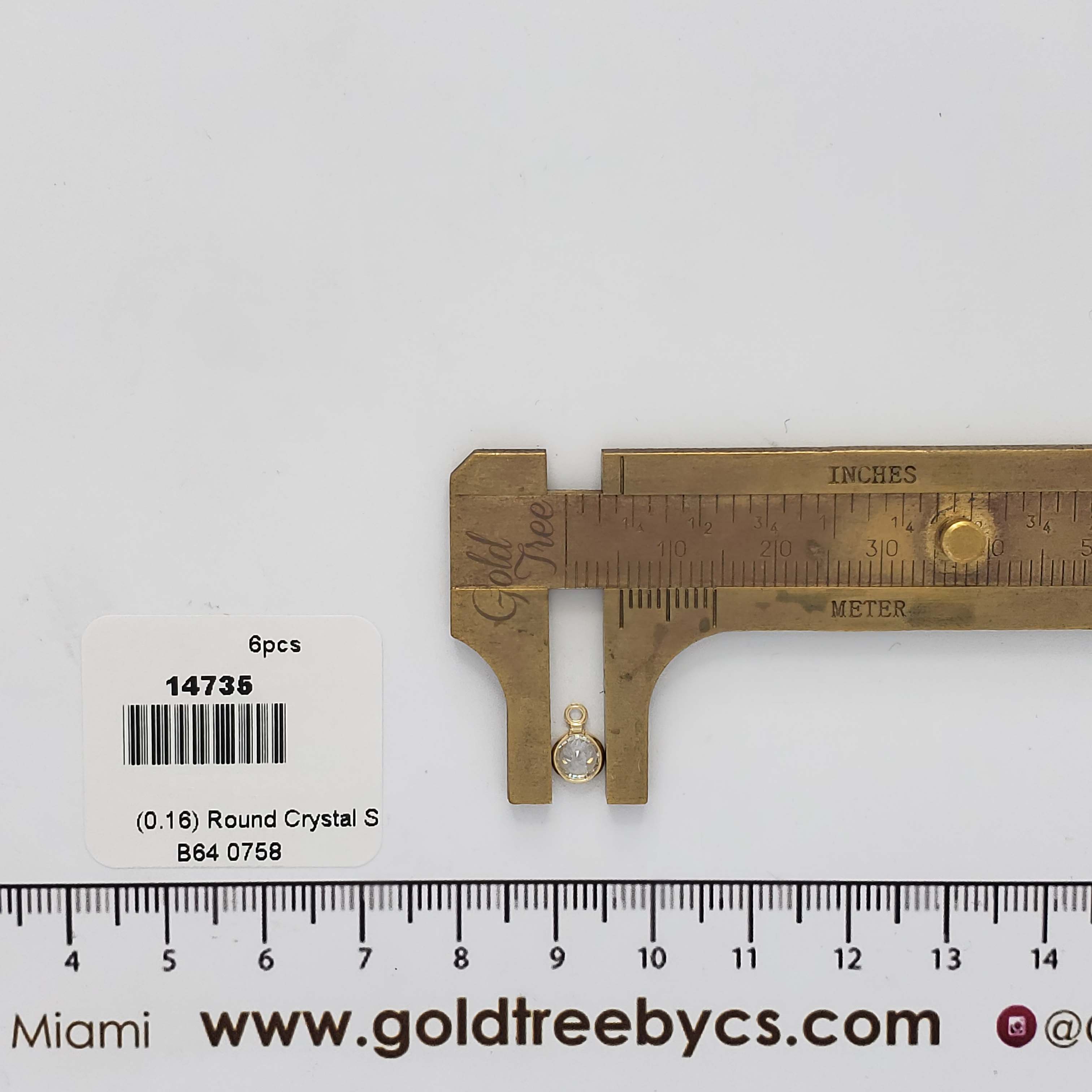 14735 Dije Redondo Cristal Transparente