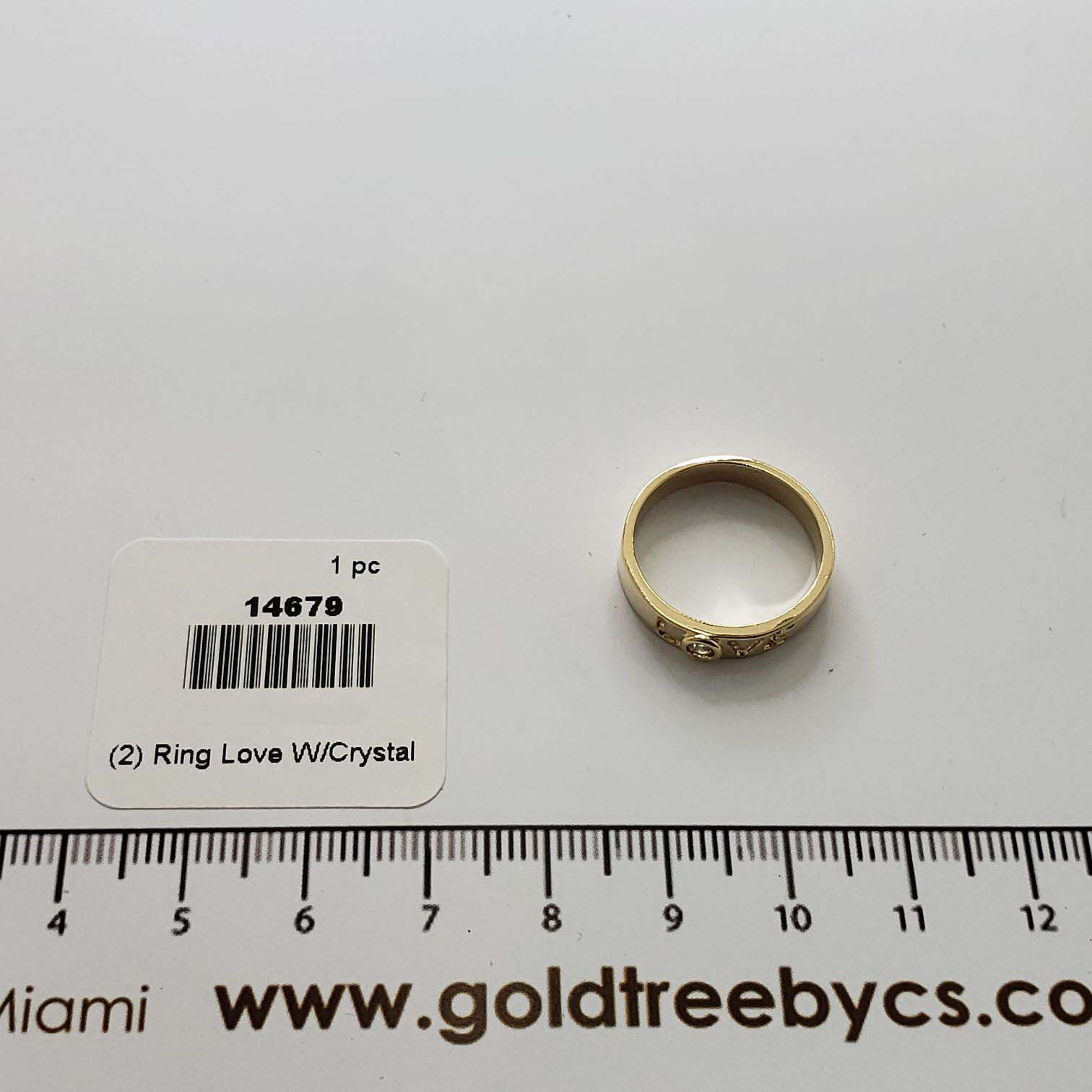 14679 Ring Love W/Crystal