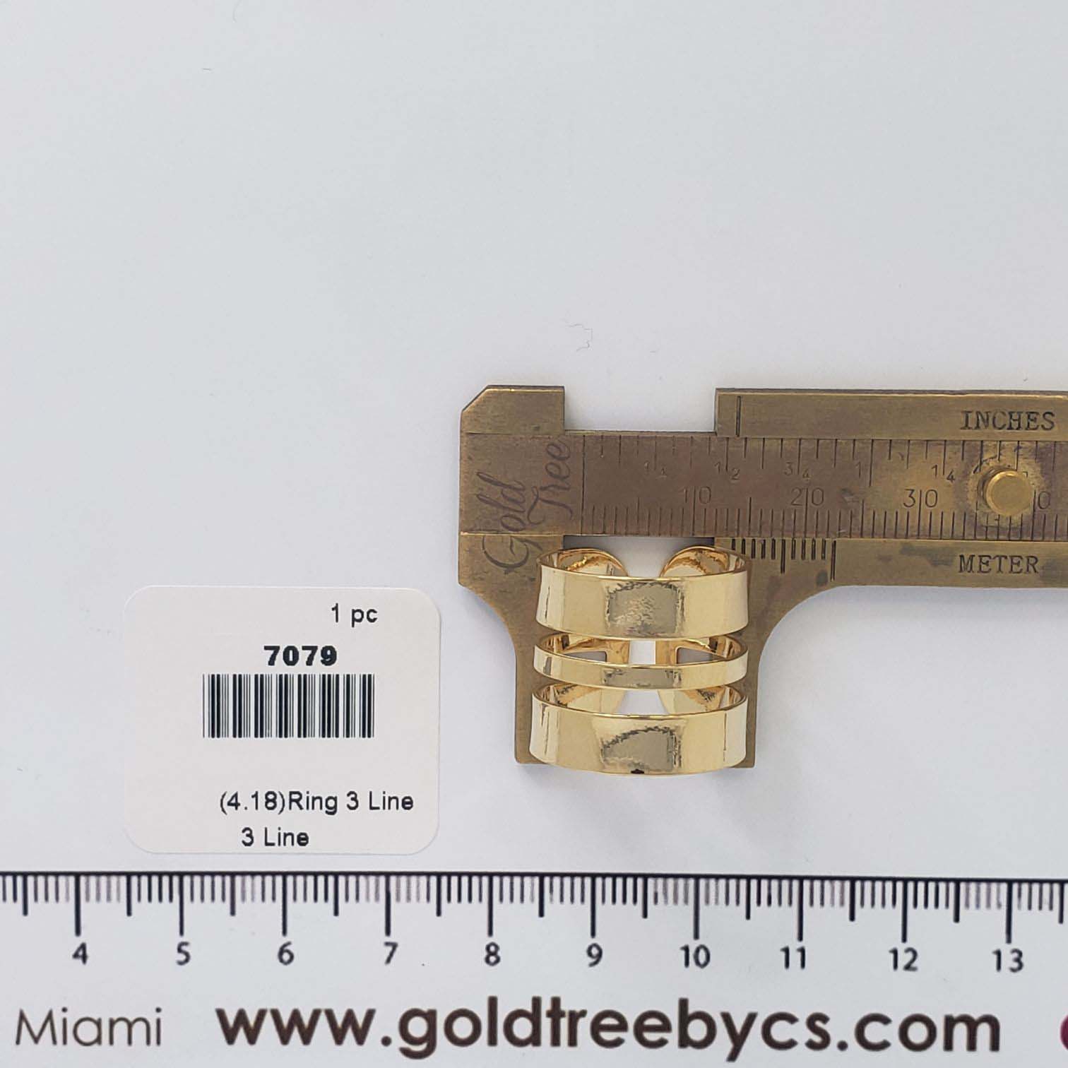 7079 Gold Ring Three Lines
