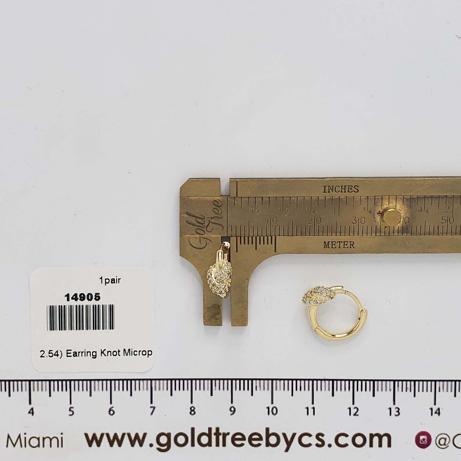 14905 Earring Knot Micropave 