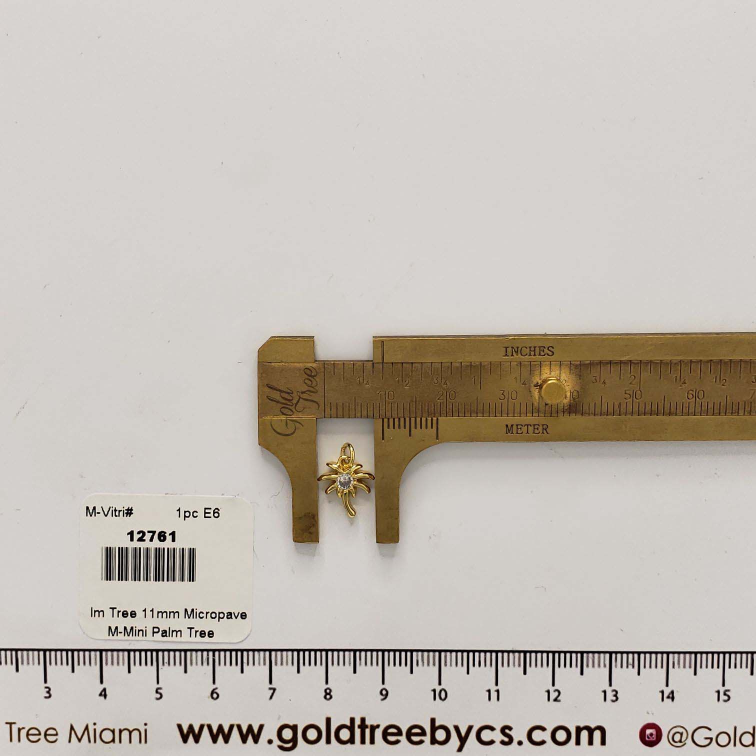 12761 Mini Palm Tree Micropave Pendant