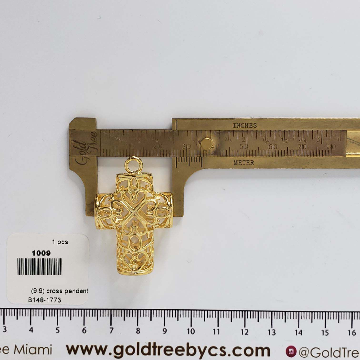 1009 Gold Plated Cross Charm