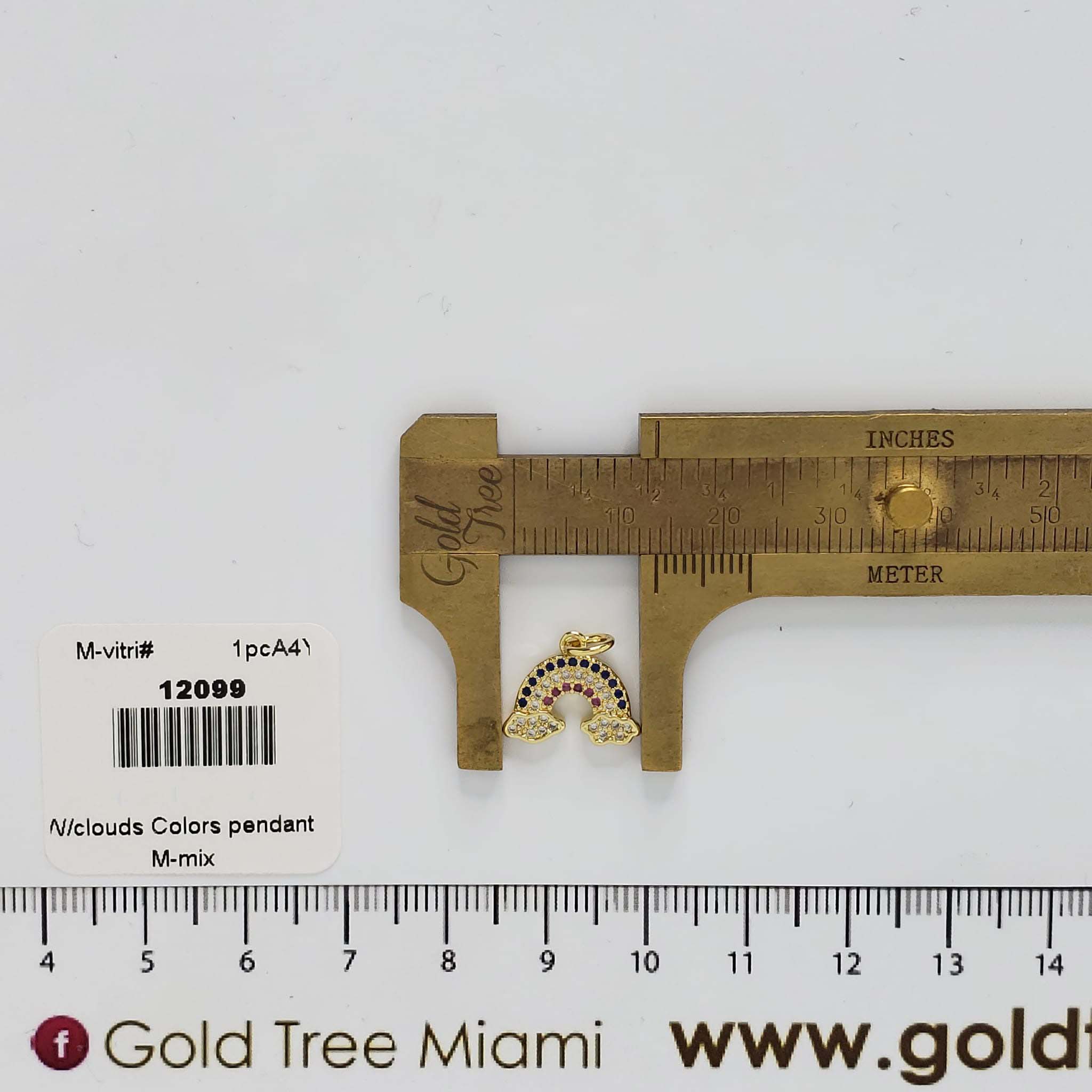 12099 Rainbow with Clouds Colors Pendant