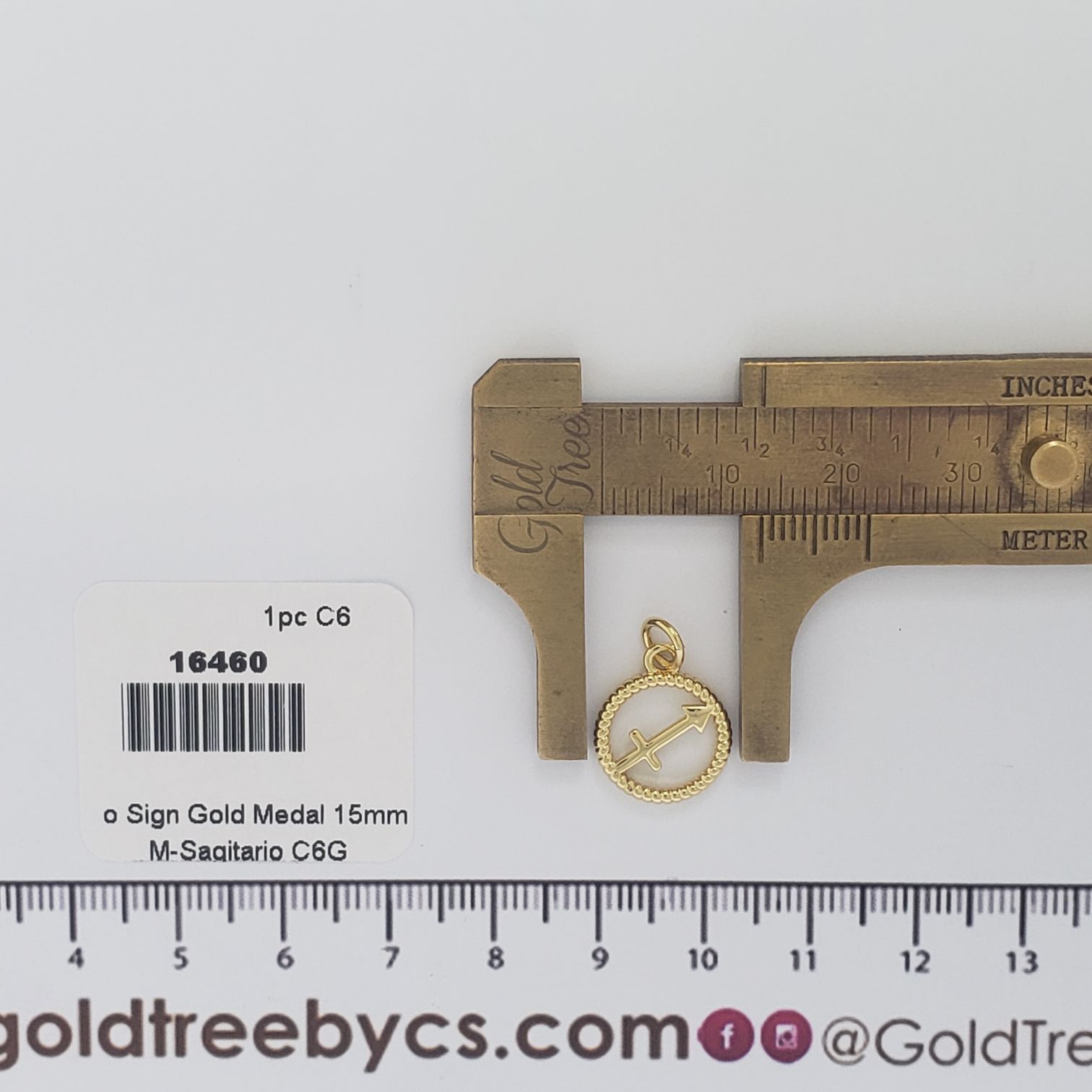 16460 Sagitario Sign Gold Medal Charm