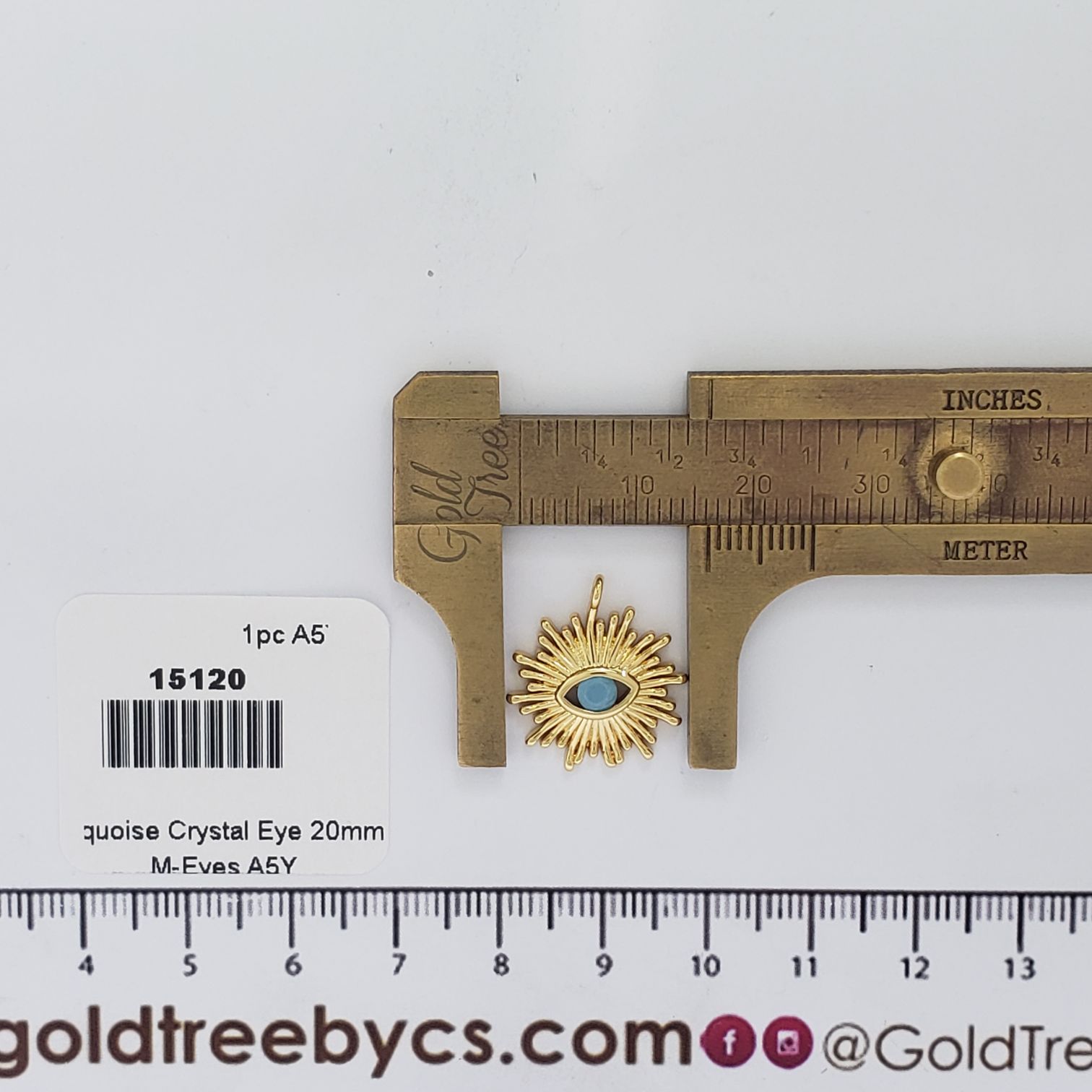 15120 Turquoise Crystal Eye Pendant