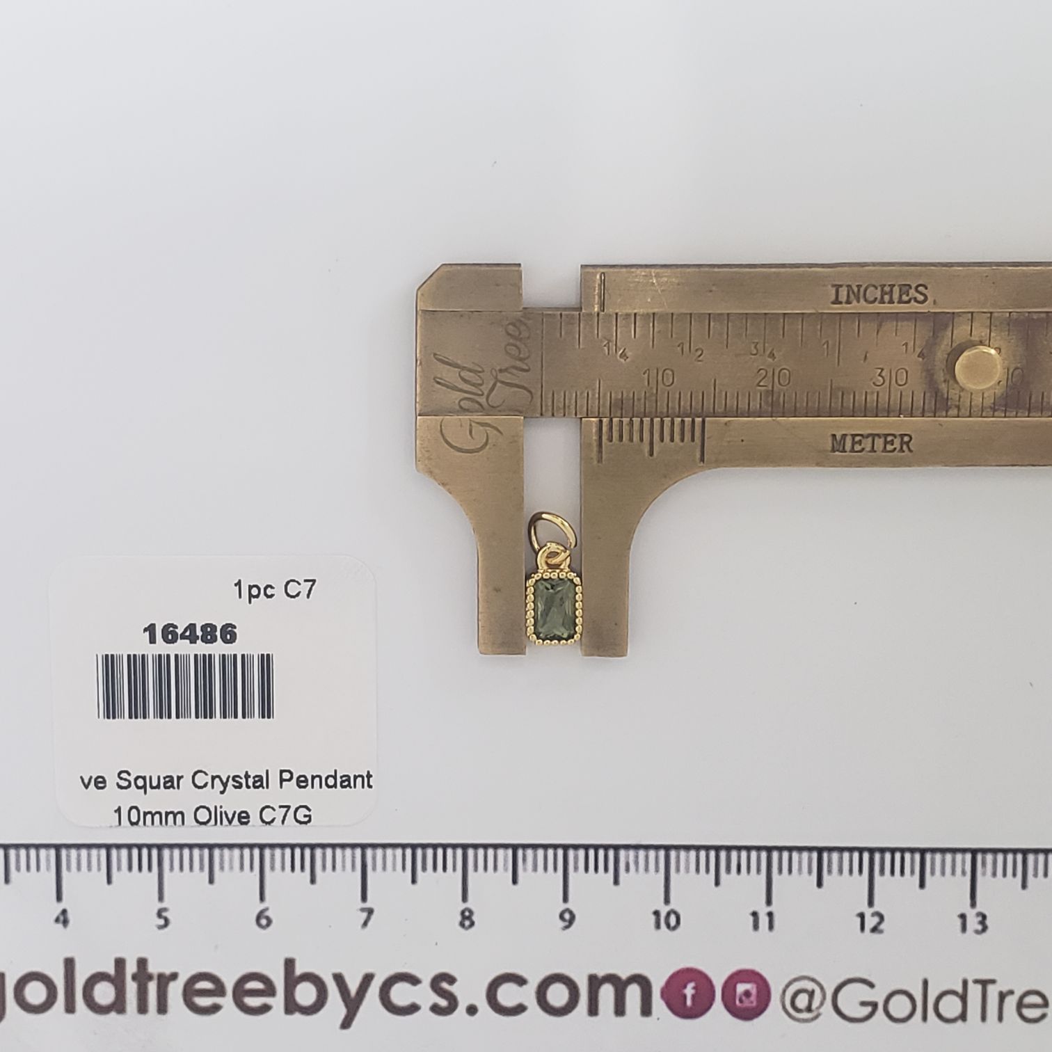 16486 Olive Square Crystal Pendant