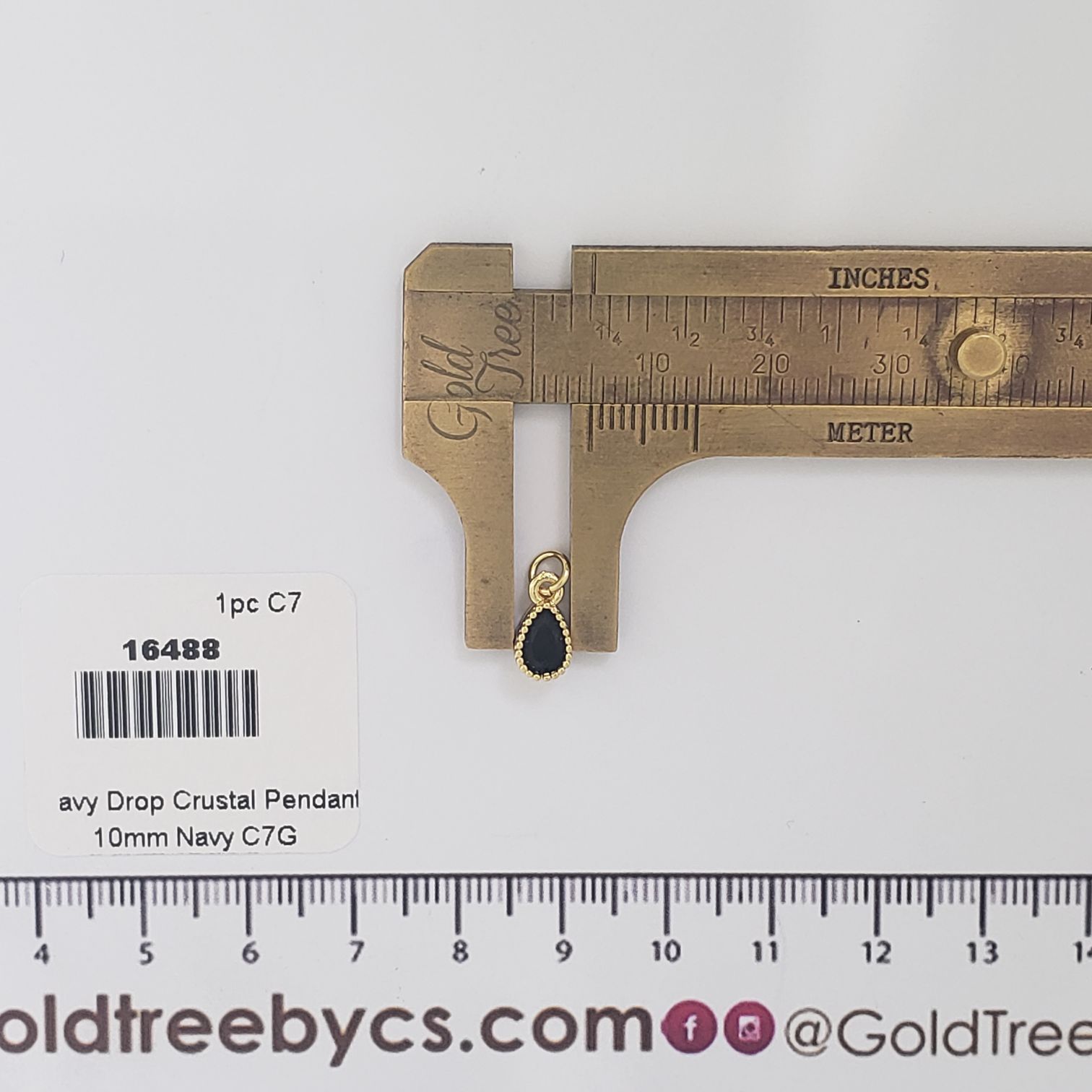 16488 Navy Drop Crystal Pendant