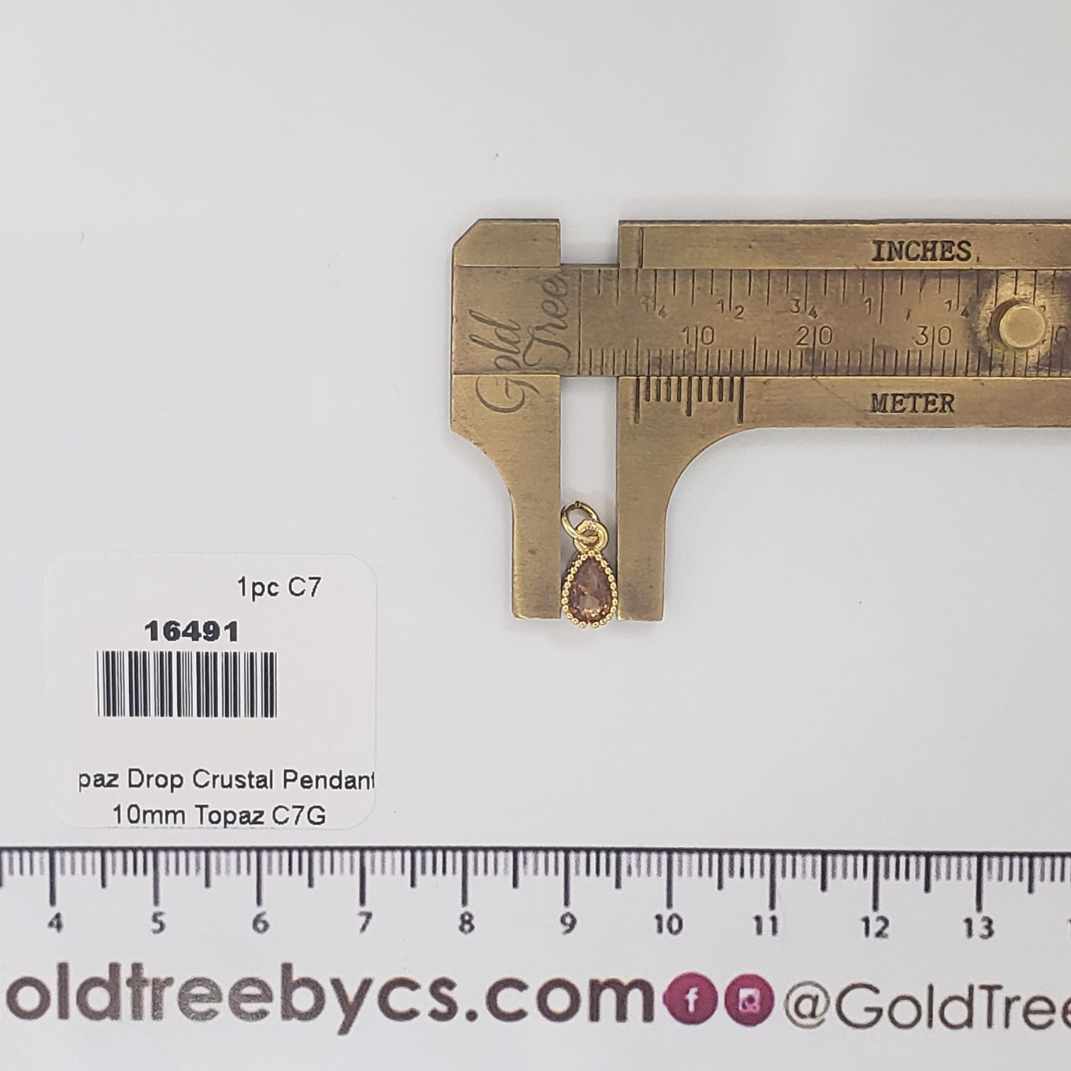 16491 Topaz Drop Crystal Pendant