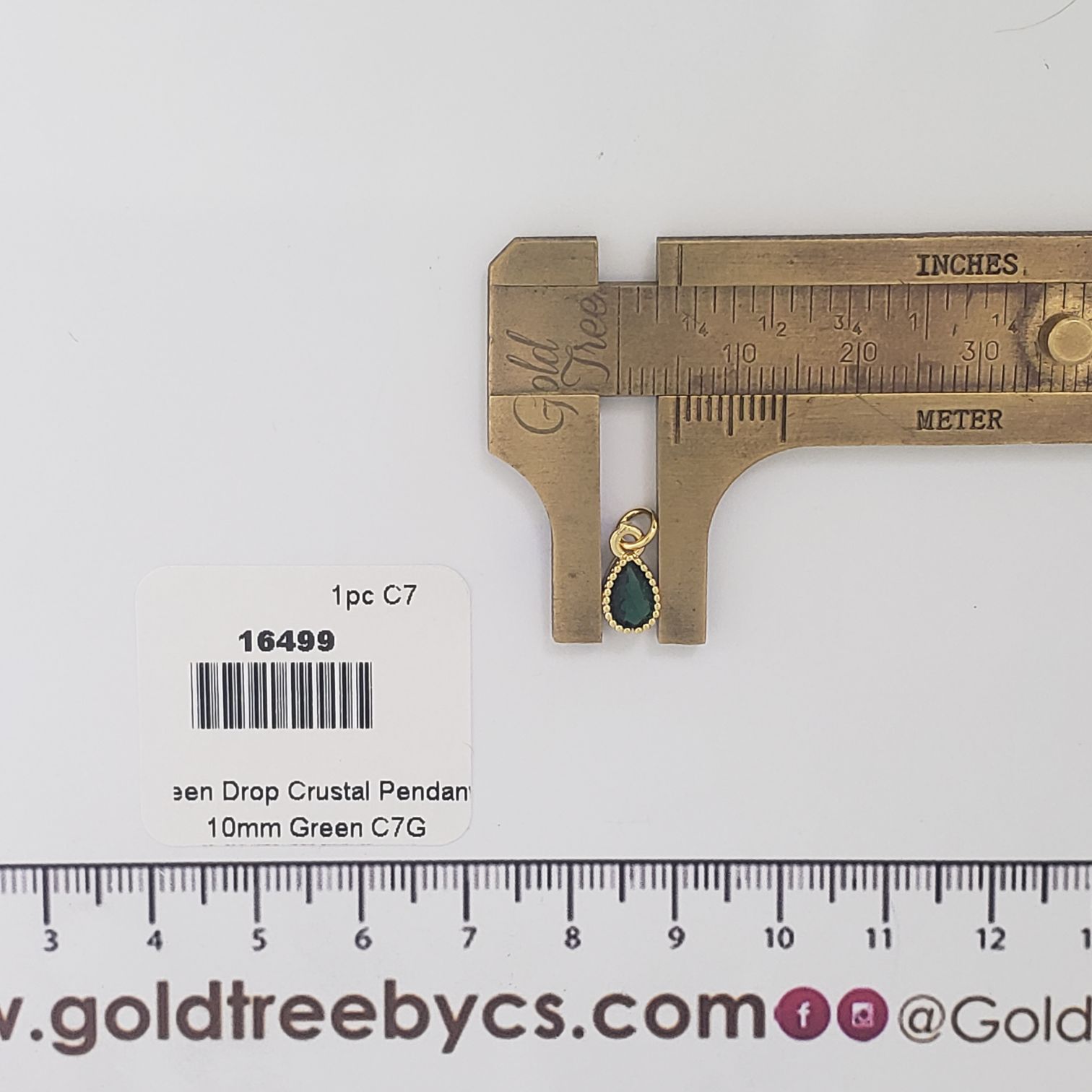 16499 Green Drop Crystal Pendant