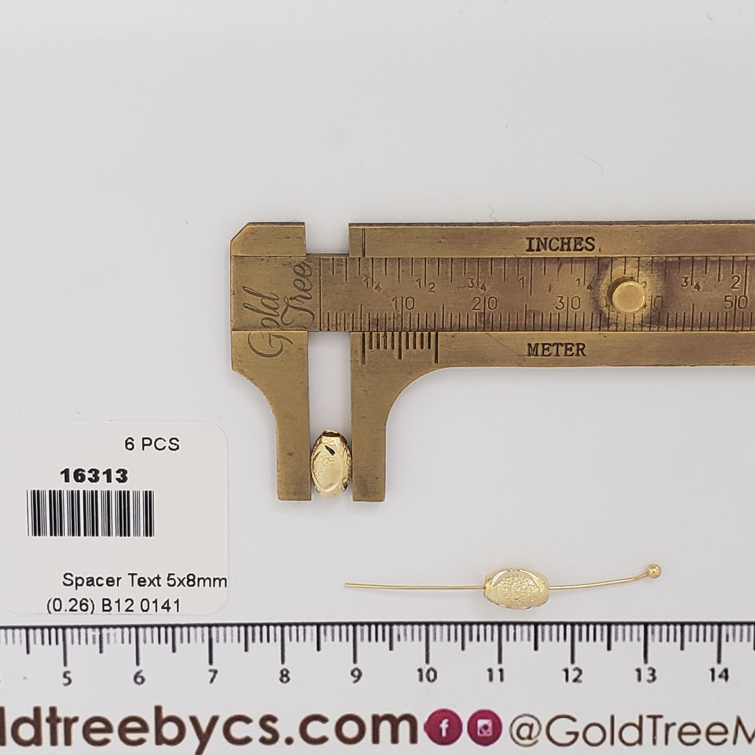 16313 Mini Gold Textured Spacer