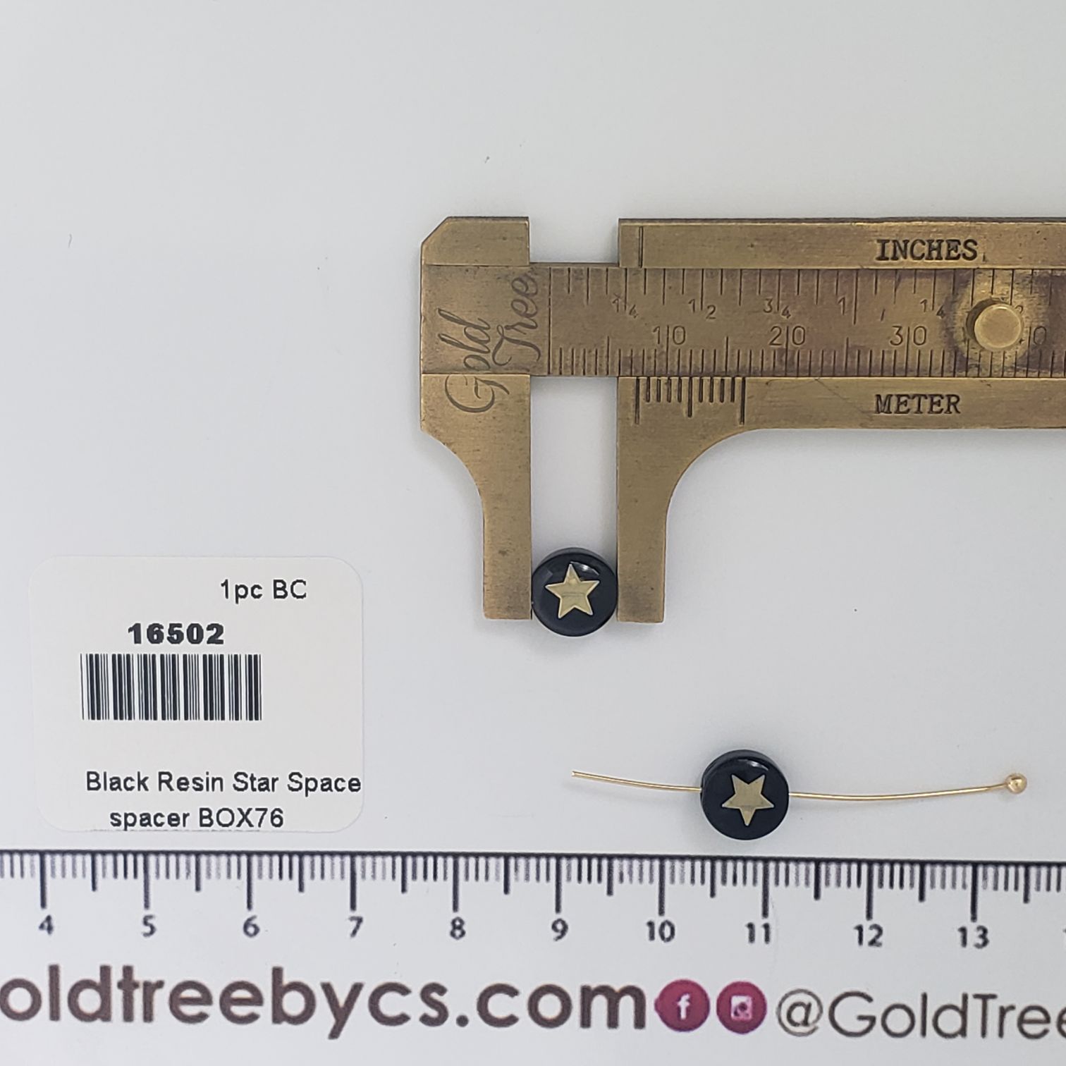 16502 Black Resin Star Spacer