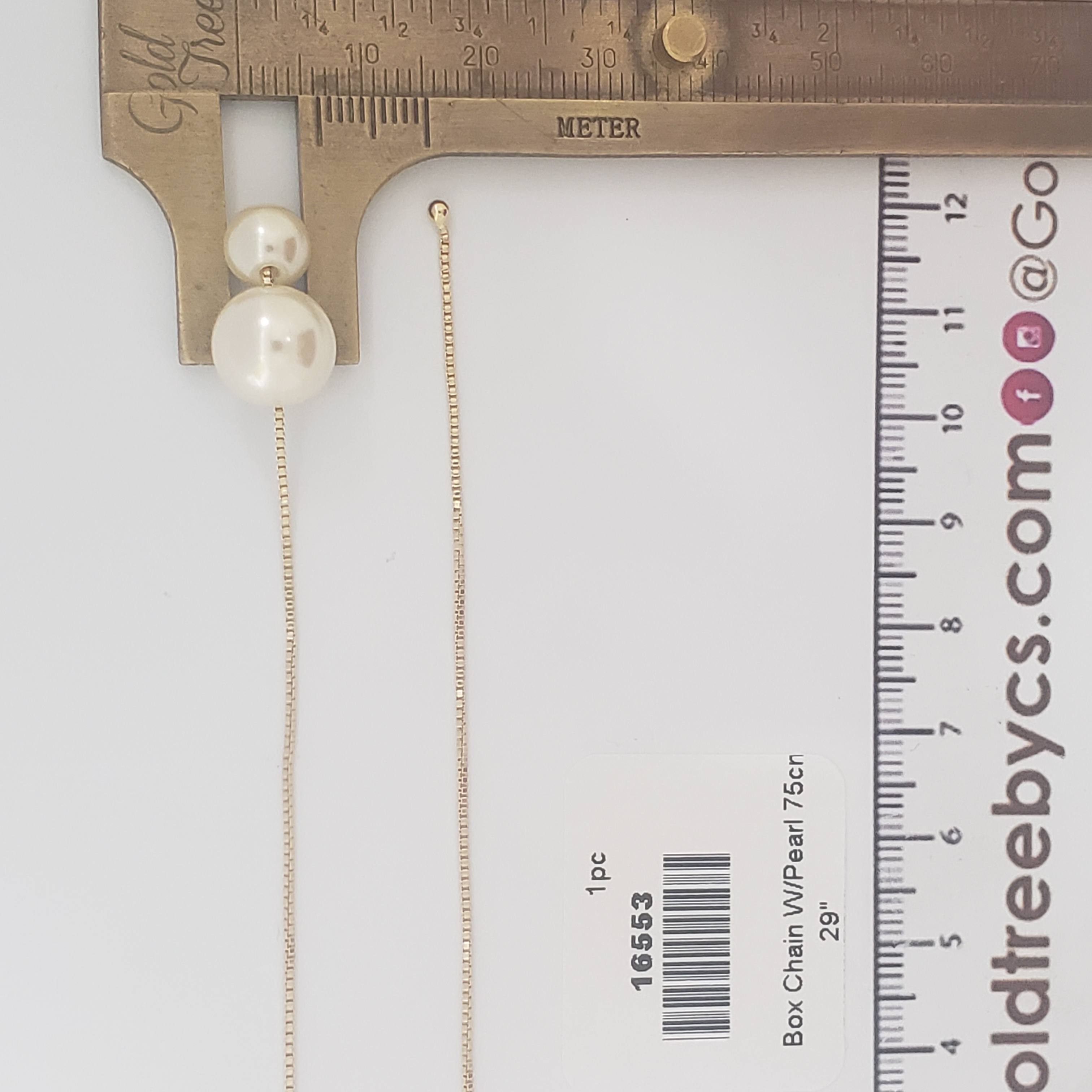 16553 Box Chain W/Pearl