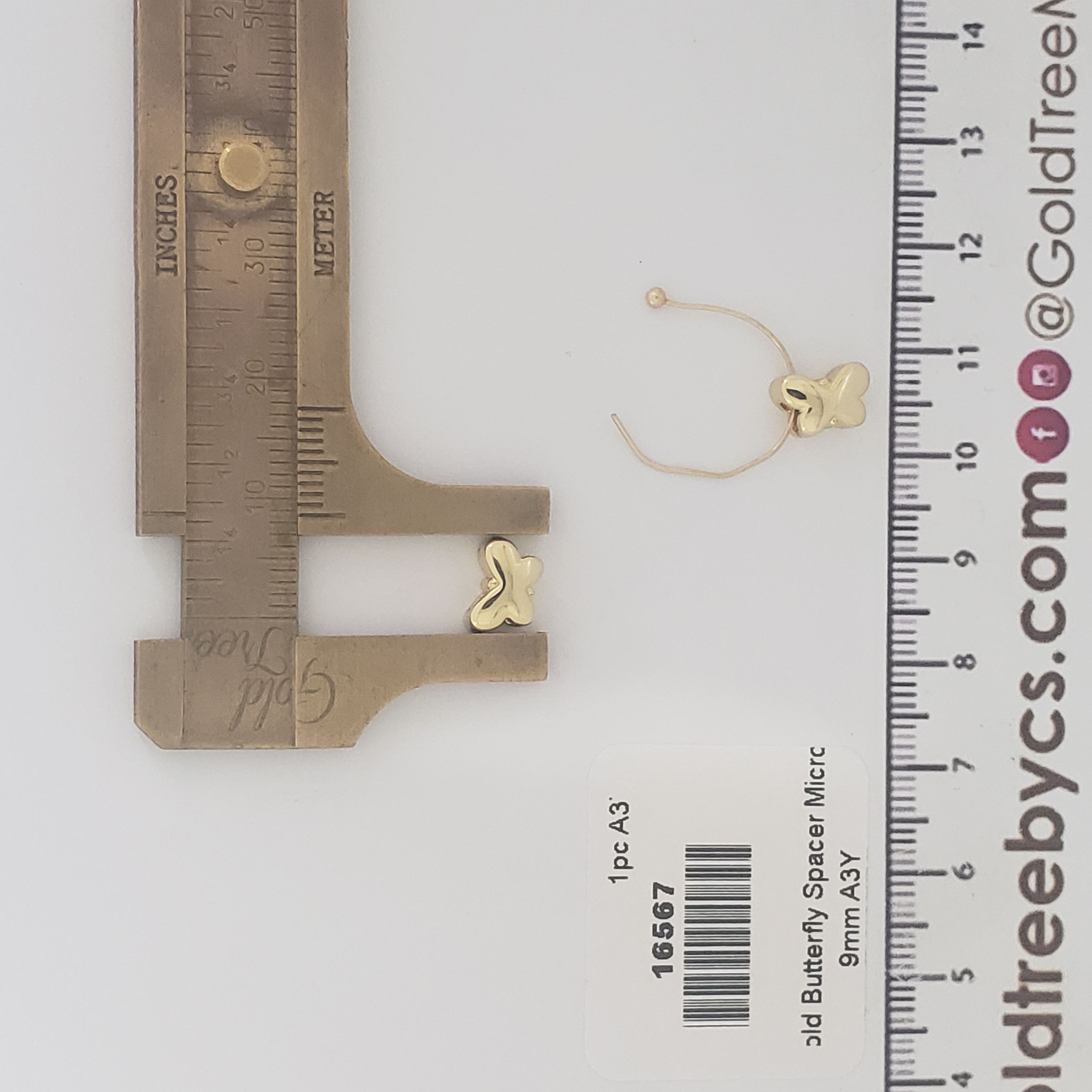 16567 Micropave Gold Butterfly Spacer