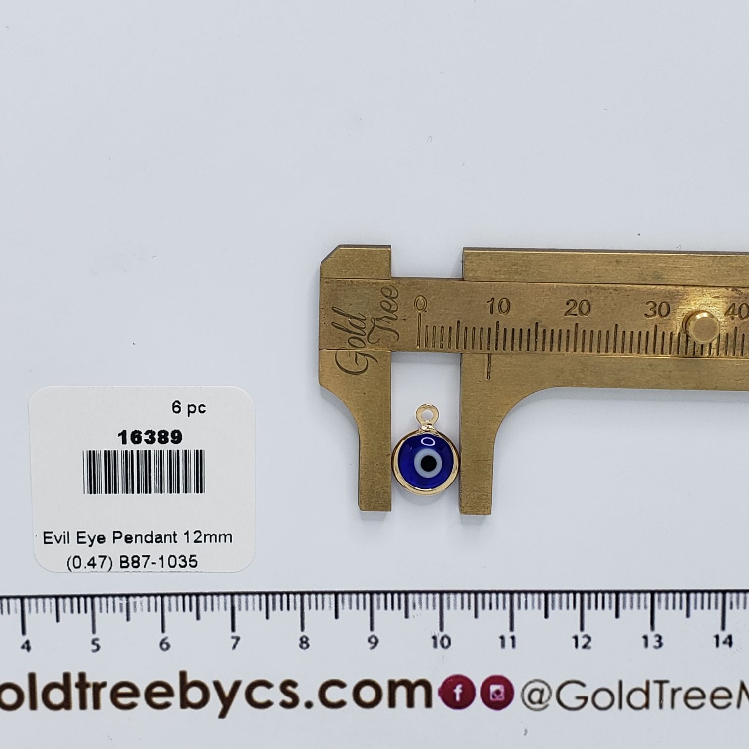 16389 Navy Eye Pendant 8mm