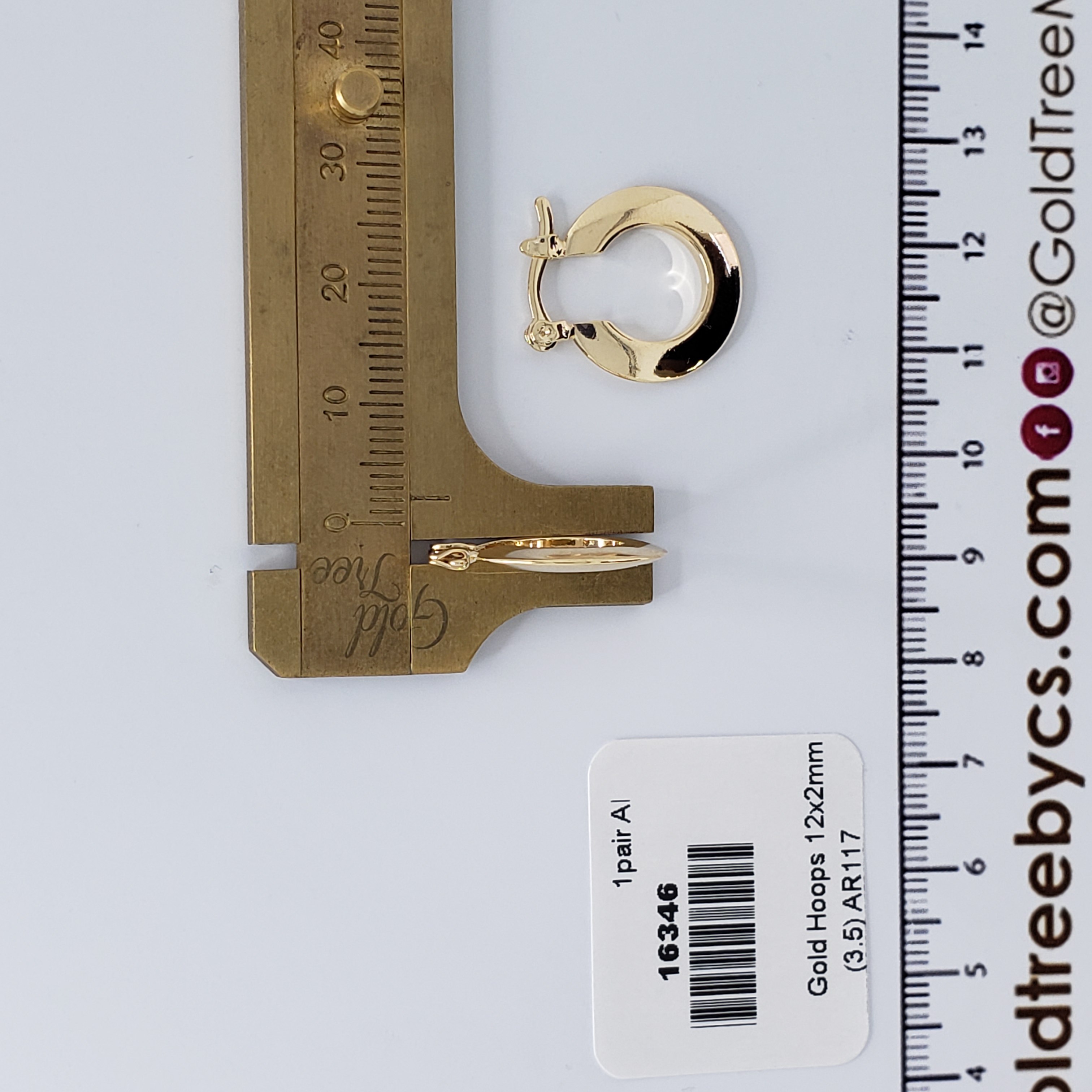 16346 17x2mm Gold Hoops