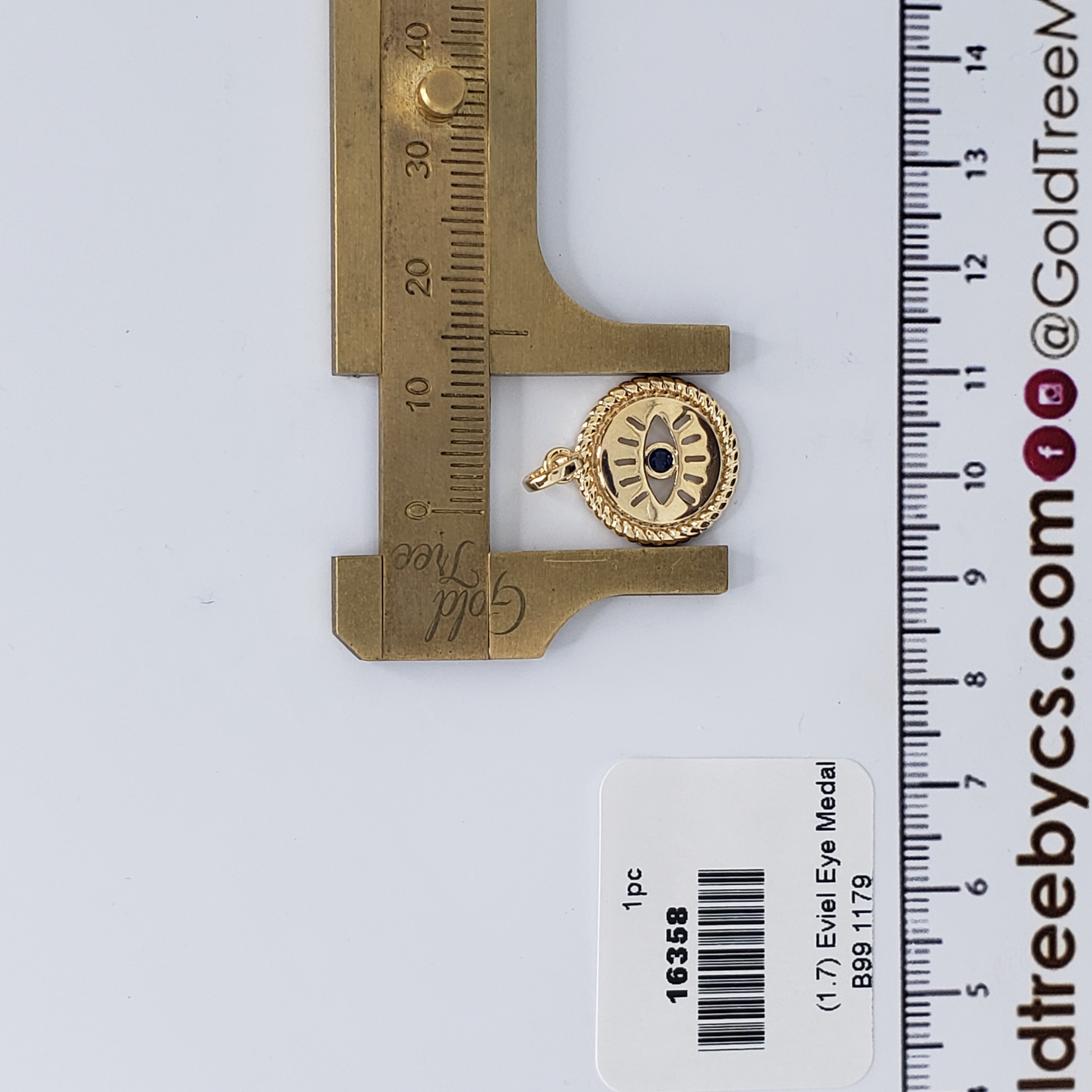 16358 Golden Evil Eye Medal