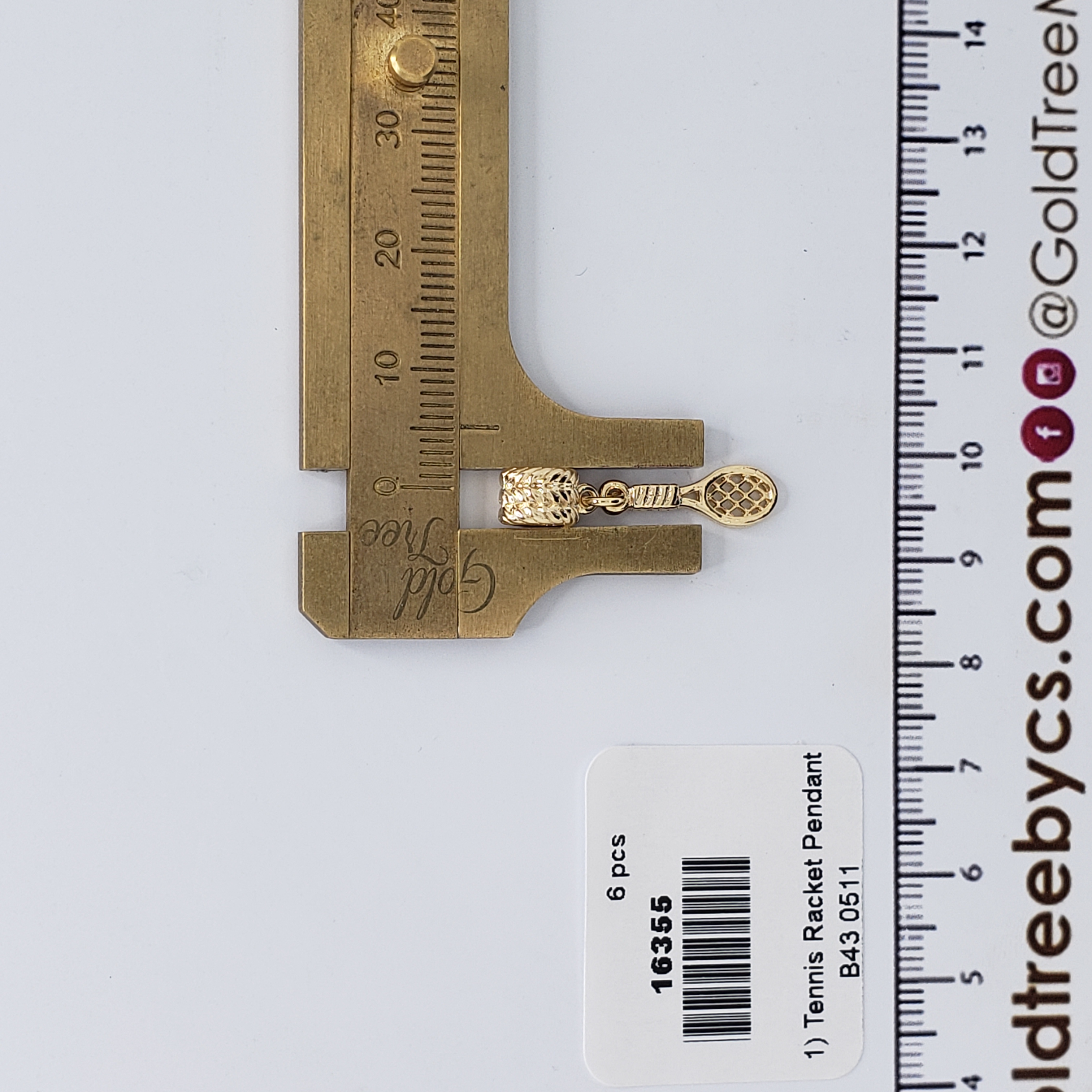 16355 Tennis Racket Pendant