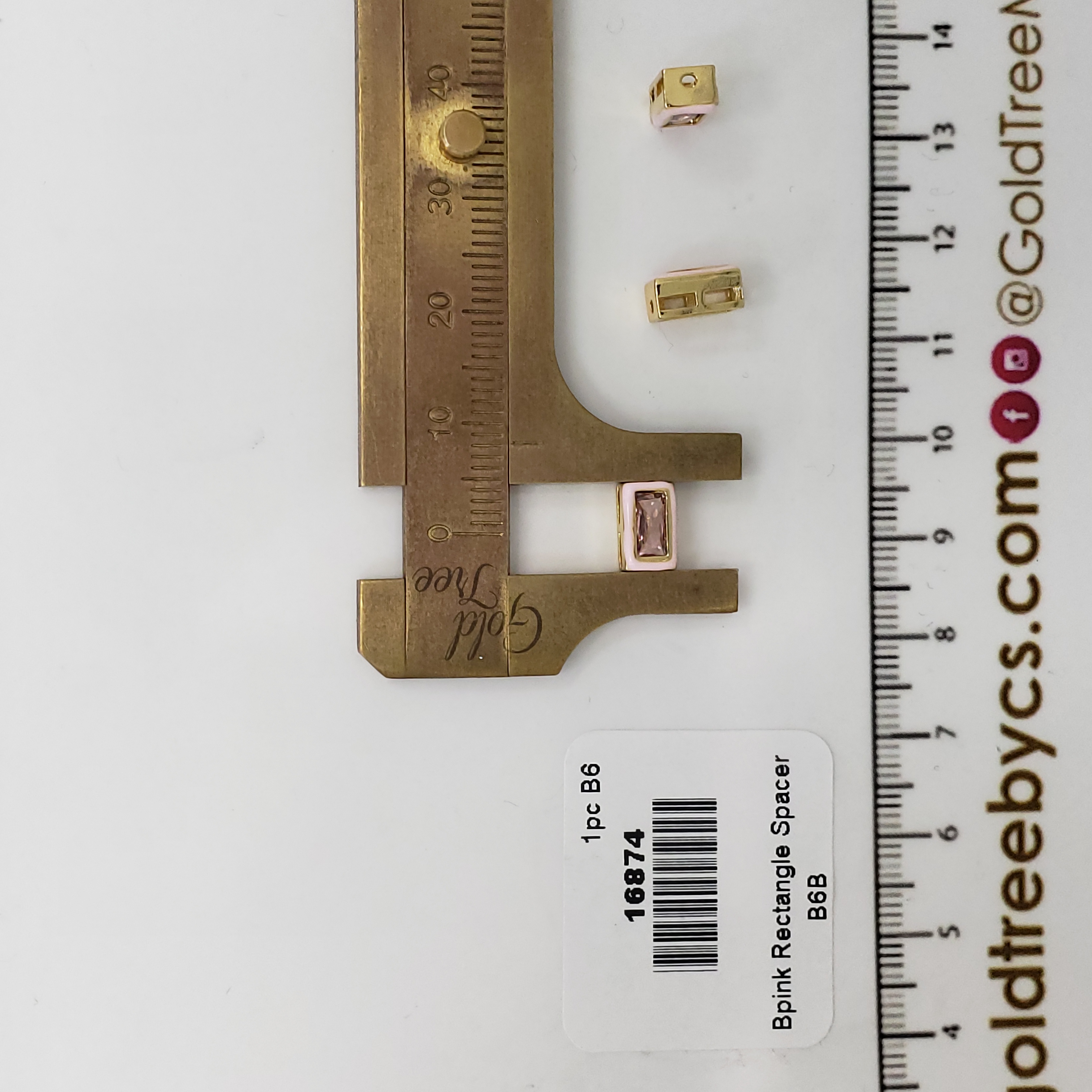 16874  Baby Pink Rectangle Spacer