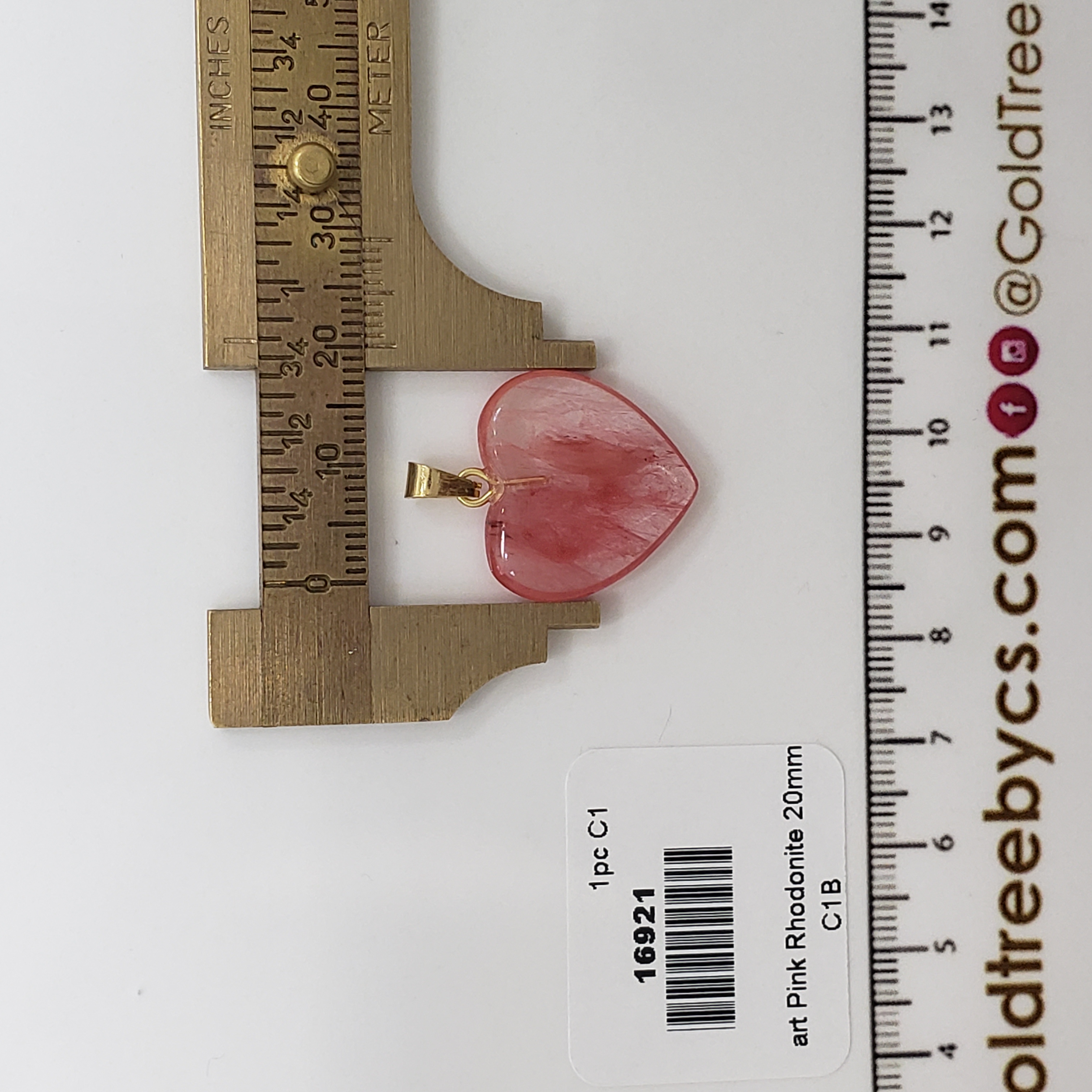 16921 Heart Pink Rhodonite