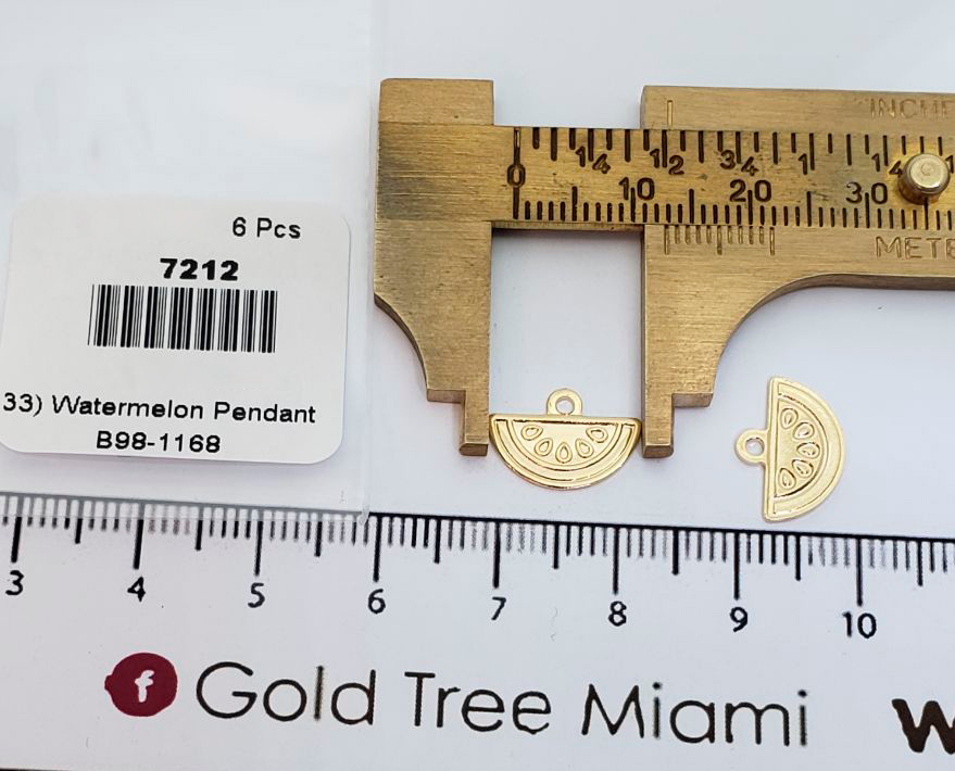 7212 Gold Watermelon Pendant